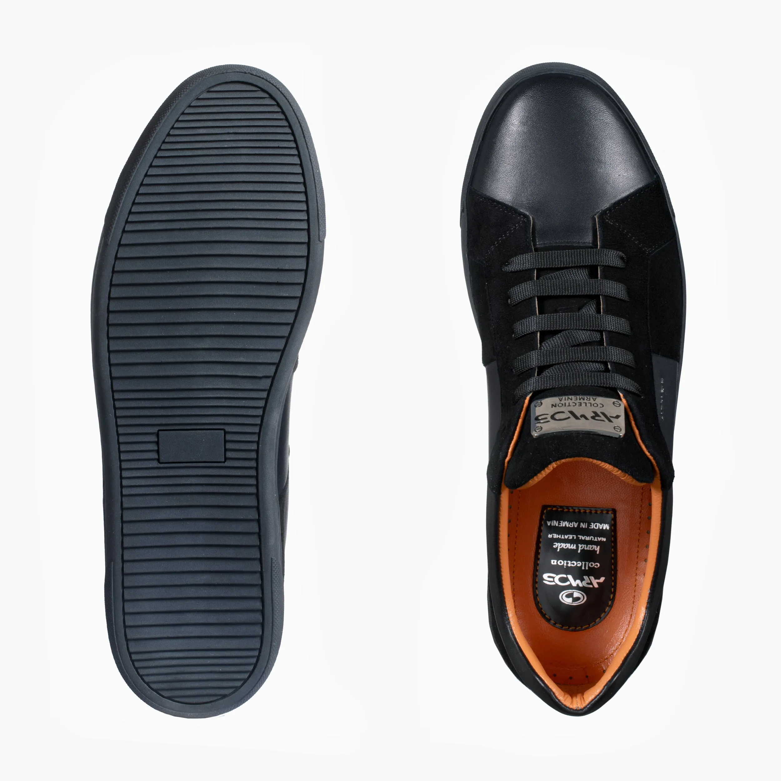 Men's Black Leather and Suede Sneaker sold by Armos product image thumbnail 5