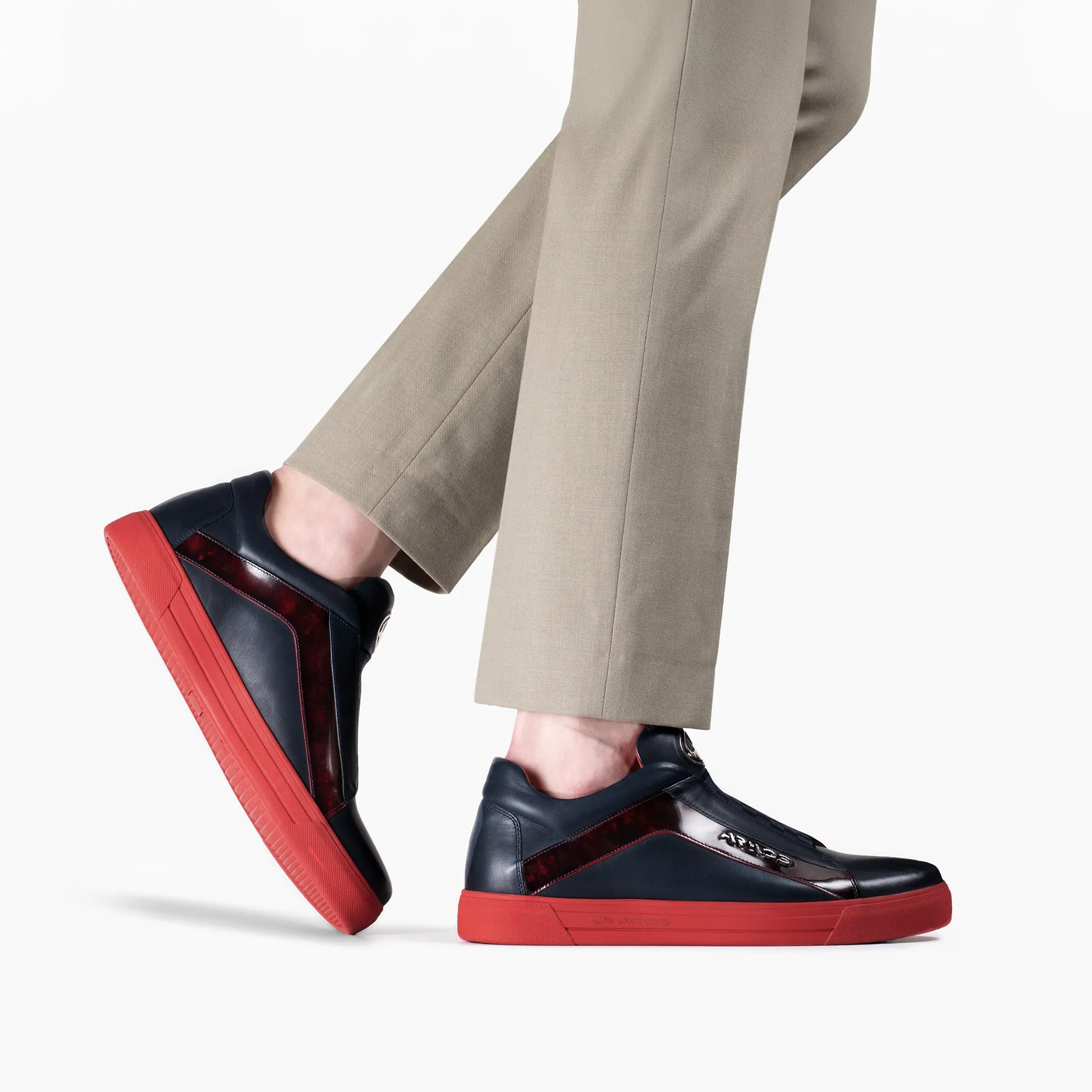 Men's Blue Chess Pattern Leather Sneaker sold by Armos product image thumbnail 2