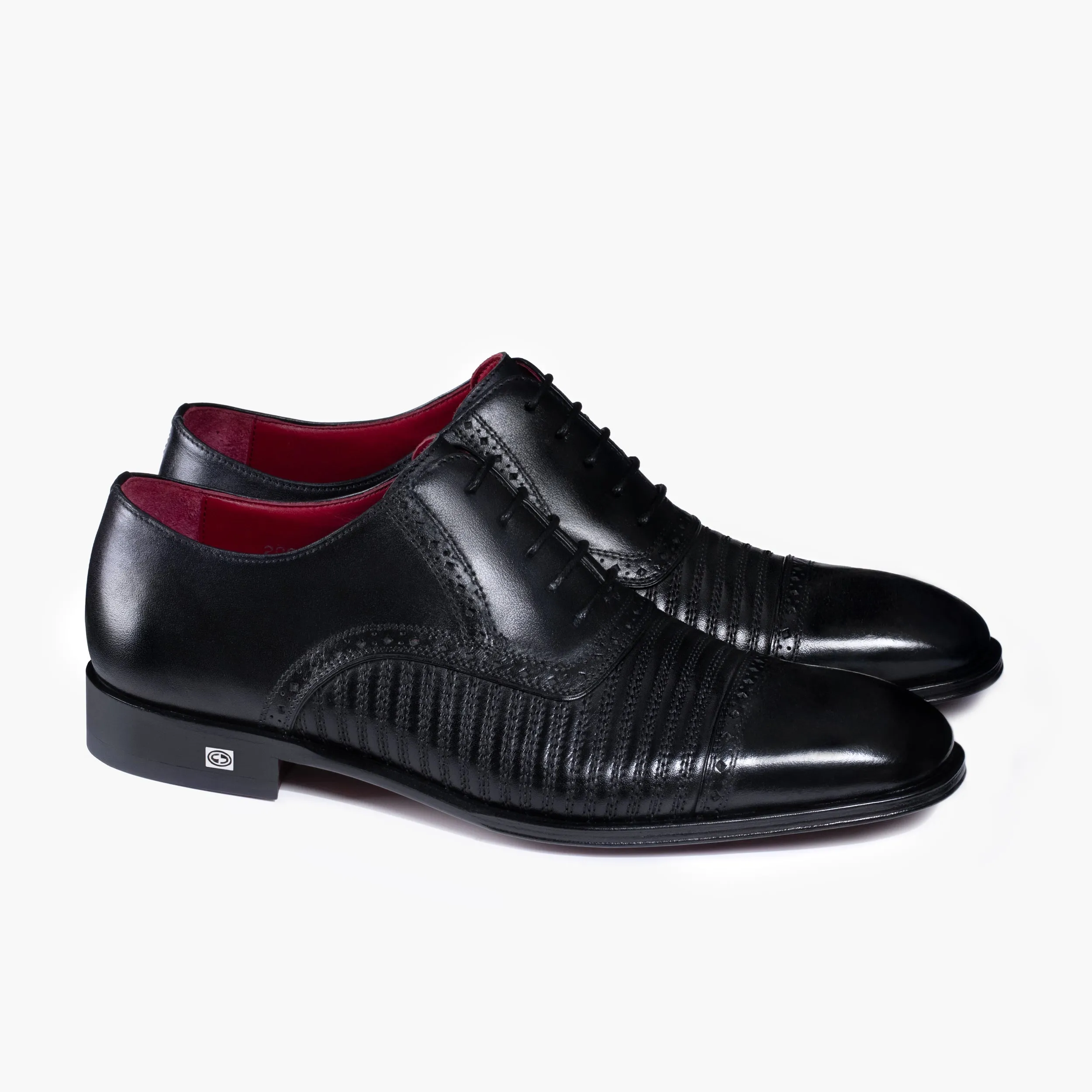 Men's Black Leather Stitched Oxfords sold by Armos product image thumbnail 3