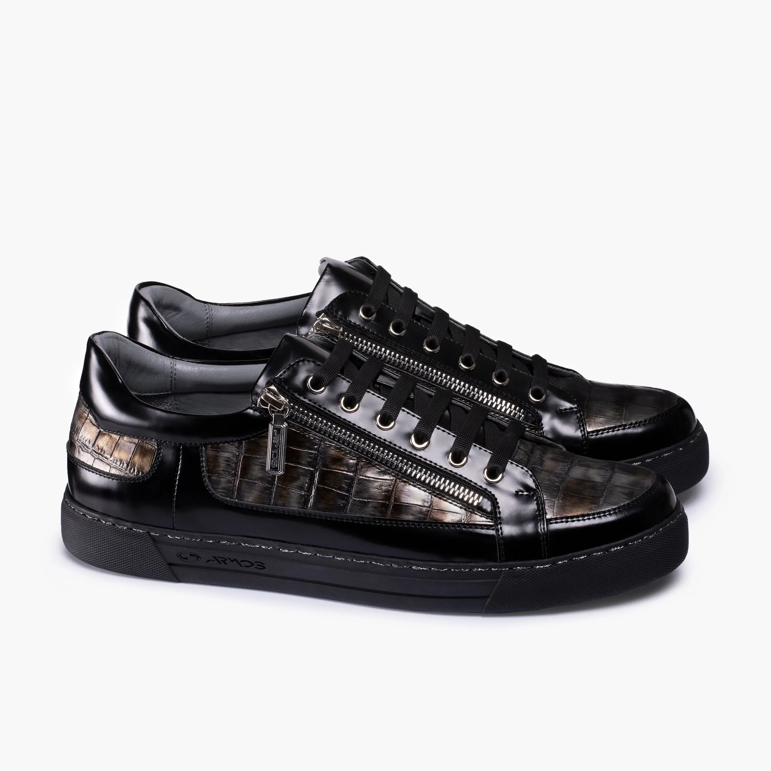 Men's Gold & Silver Leather Sneaker sold by Armos product image thumbnail 2