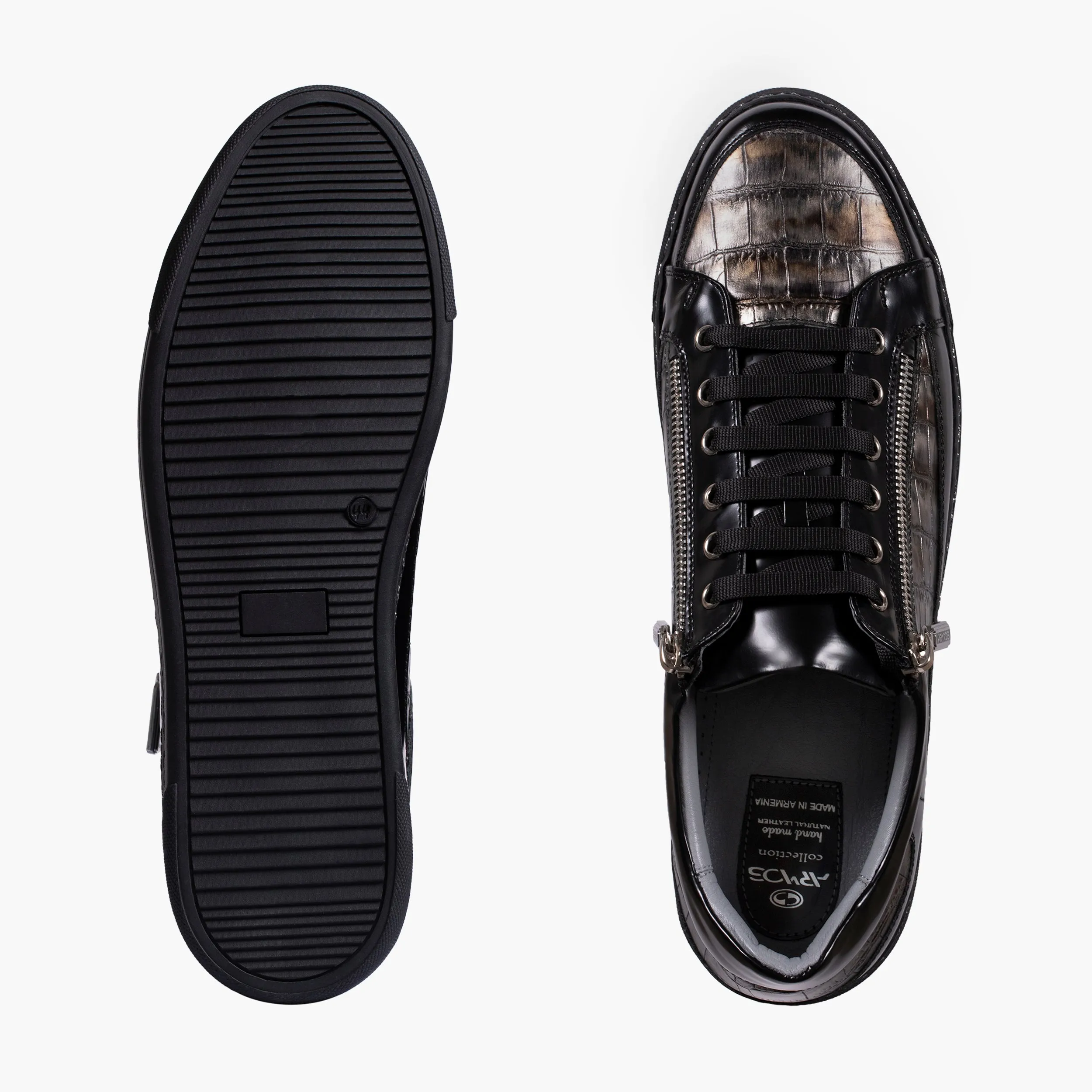 Men's Gold & Silver Leather Sneaker sold by Armos product image thumbnail 4