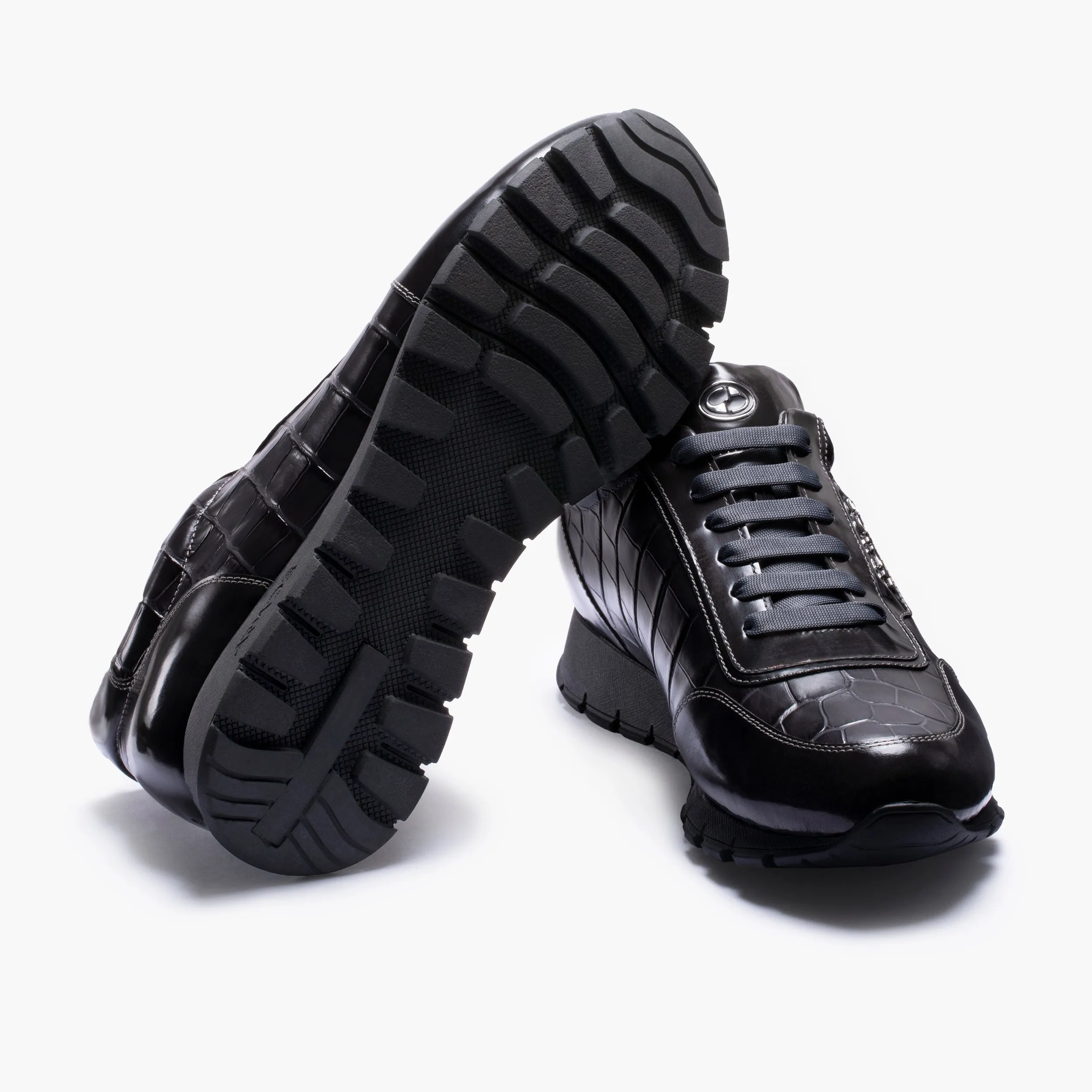 Men's Gray Croc-Print Leather Sneaker sold by Armos product image thumbnail 5