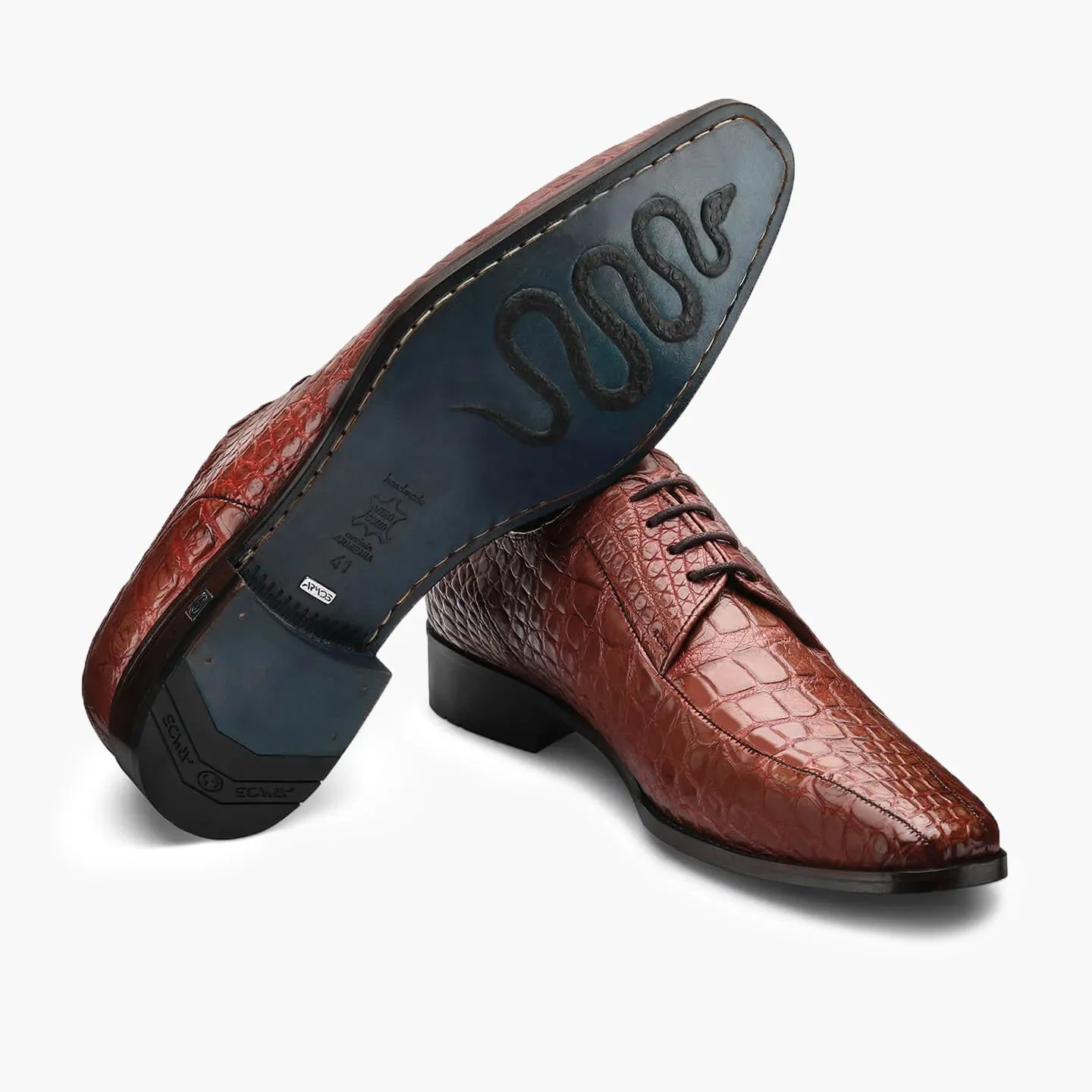 Men's Brown Crocodile Leather Oxford sold by Armos product image thumbnail 3