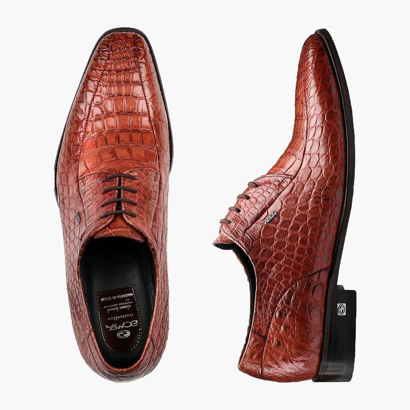 Men's Brown Crocodile Leather Oxford sold by Armos product image thumbnail 4