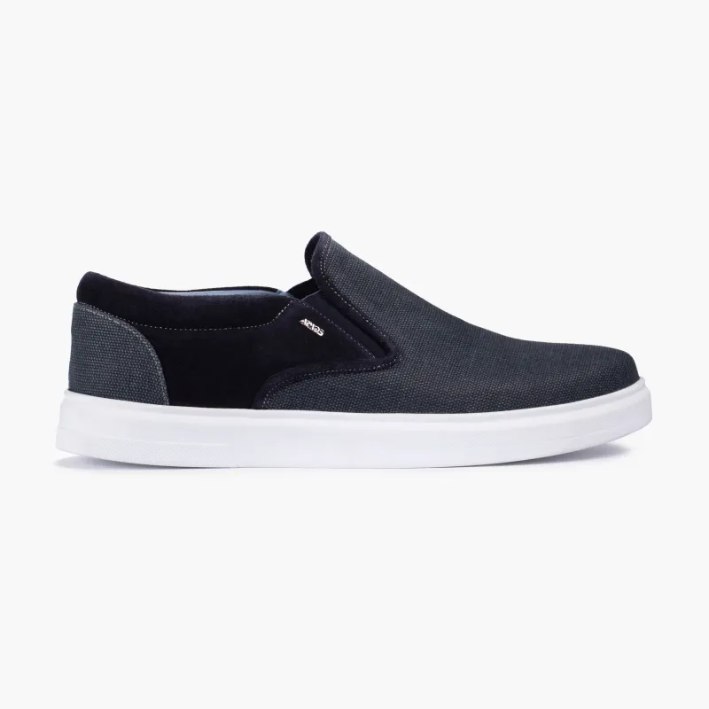Men's Dark Gray Linen Slip-On Sneaker sold by Armos