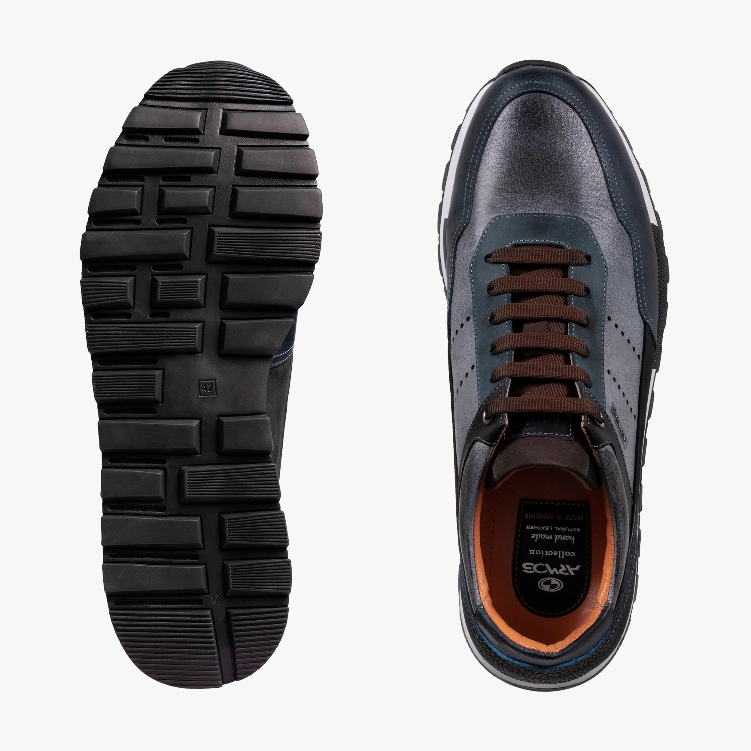 Men's Blue Nubuck & Leather Sneaker sold by Armos product image thumbnail 5