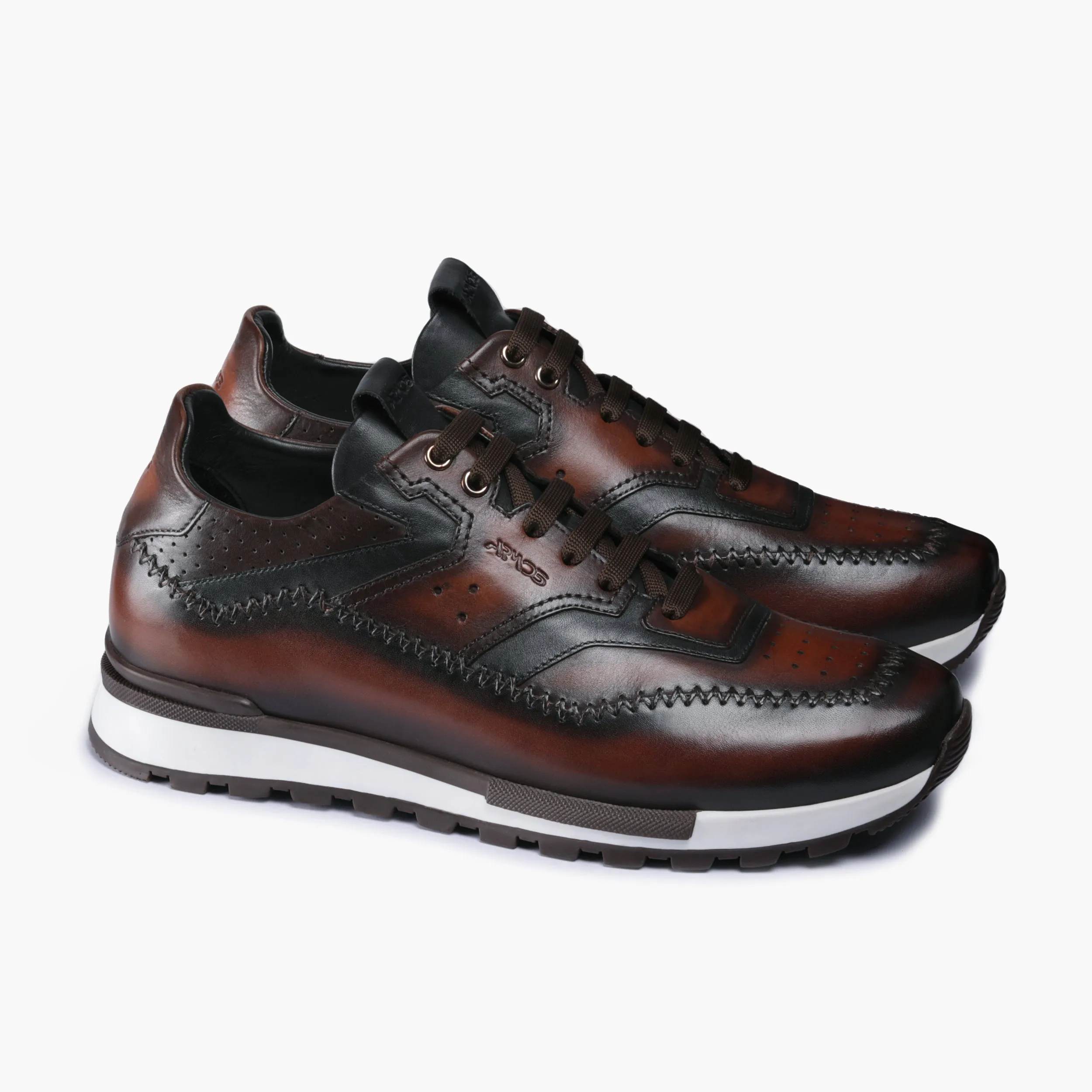 Men's Brown Patina Leather Sneaker sold by Armos product image thumbnail 3