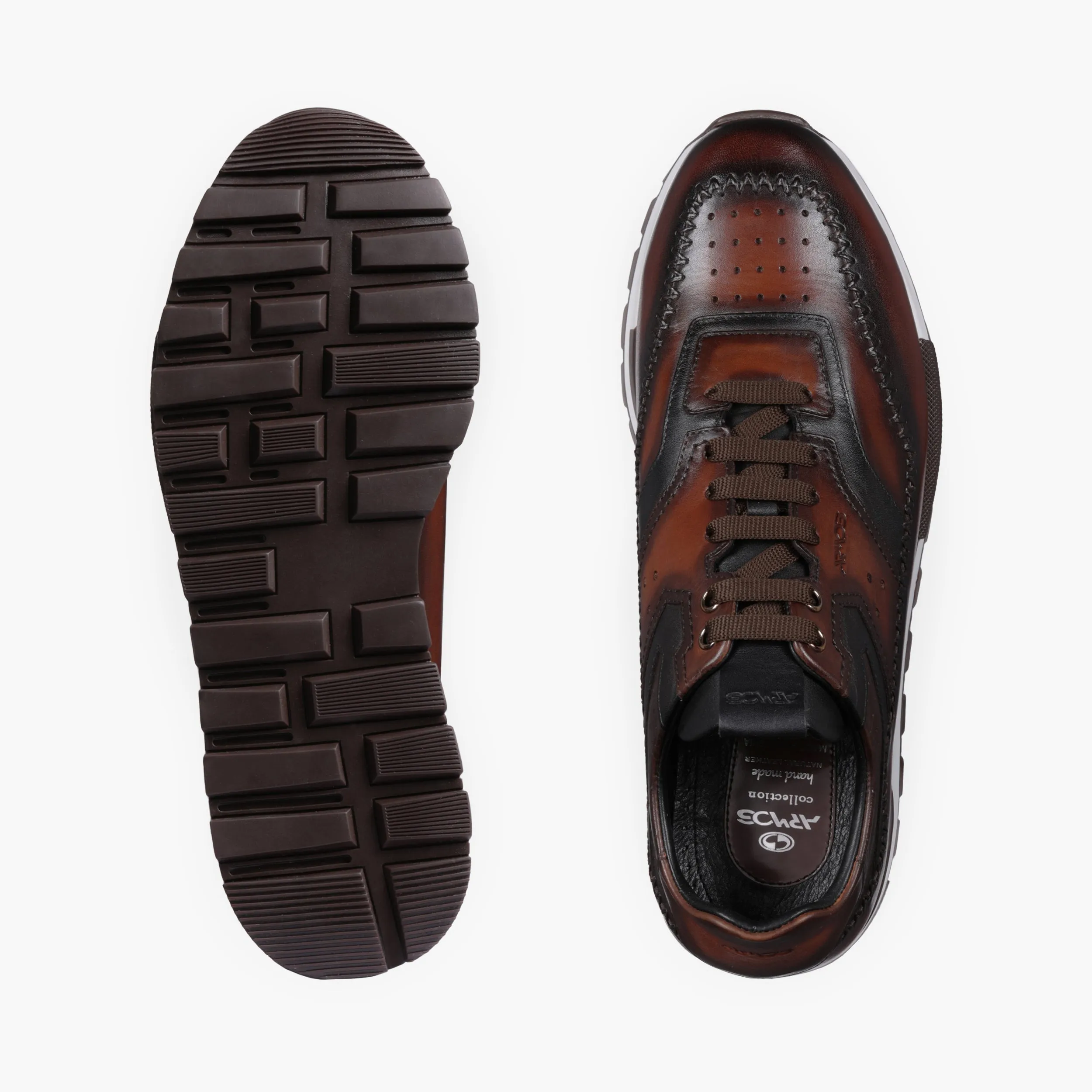 Men's Brown Patina Leather Sneaker sold by Armos product image thumbnail 5