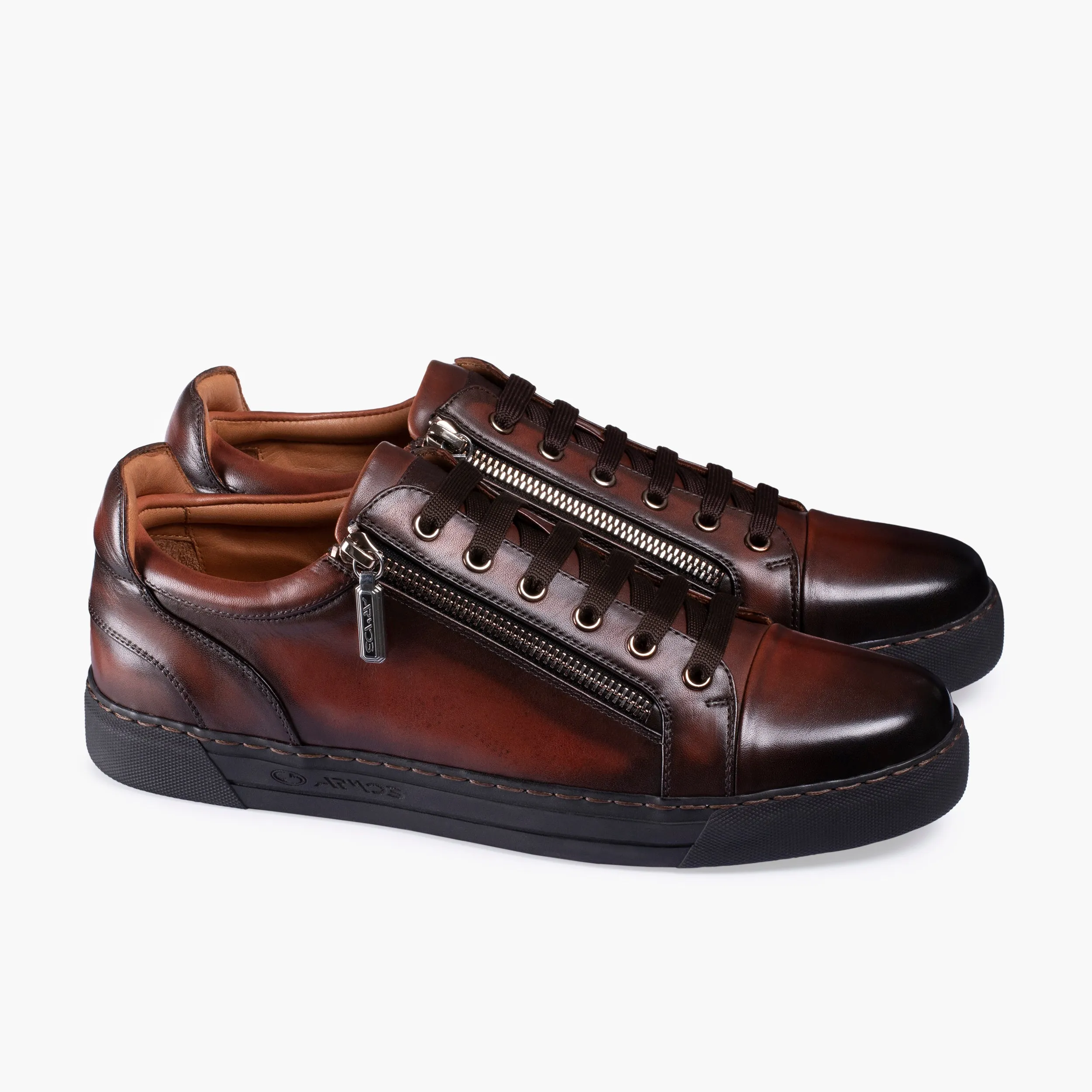 Men's Brown Patina Leather Sneaker sold by Armos product image thumbnail 3