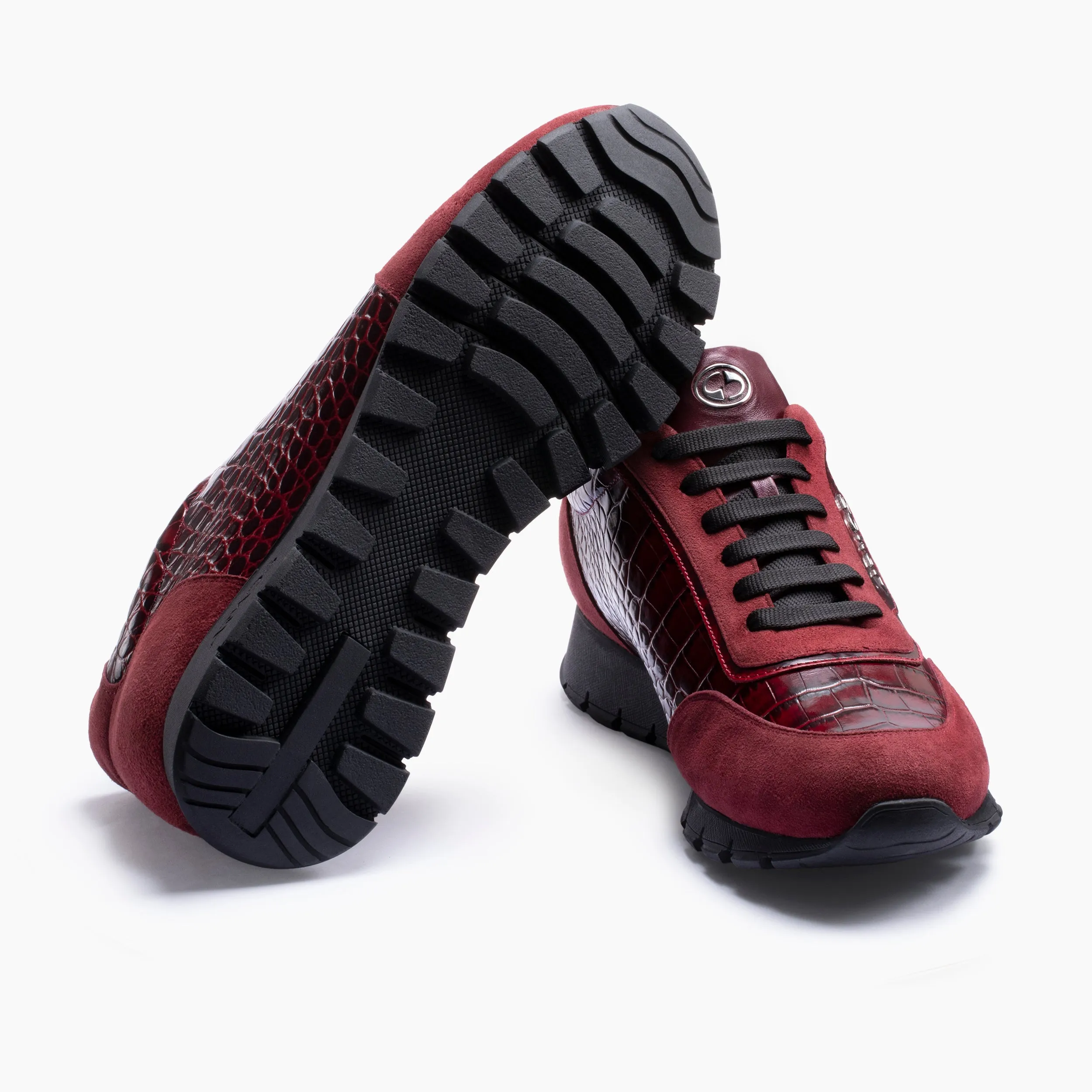 Men's Maroon Croc-Effect Leather Sneaker sold by Armos product image thumbnail 4