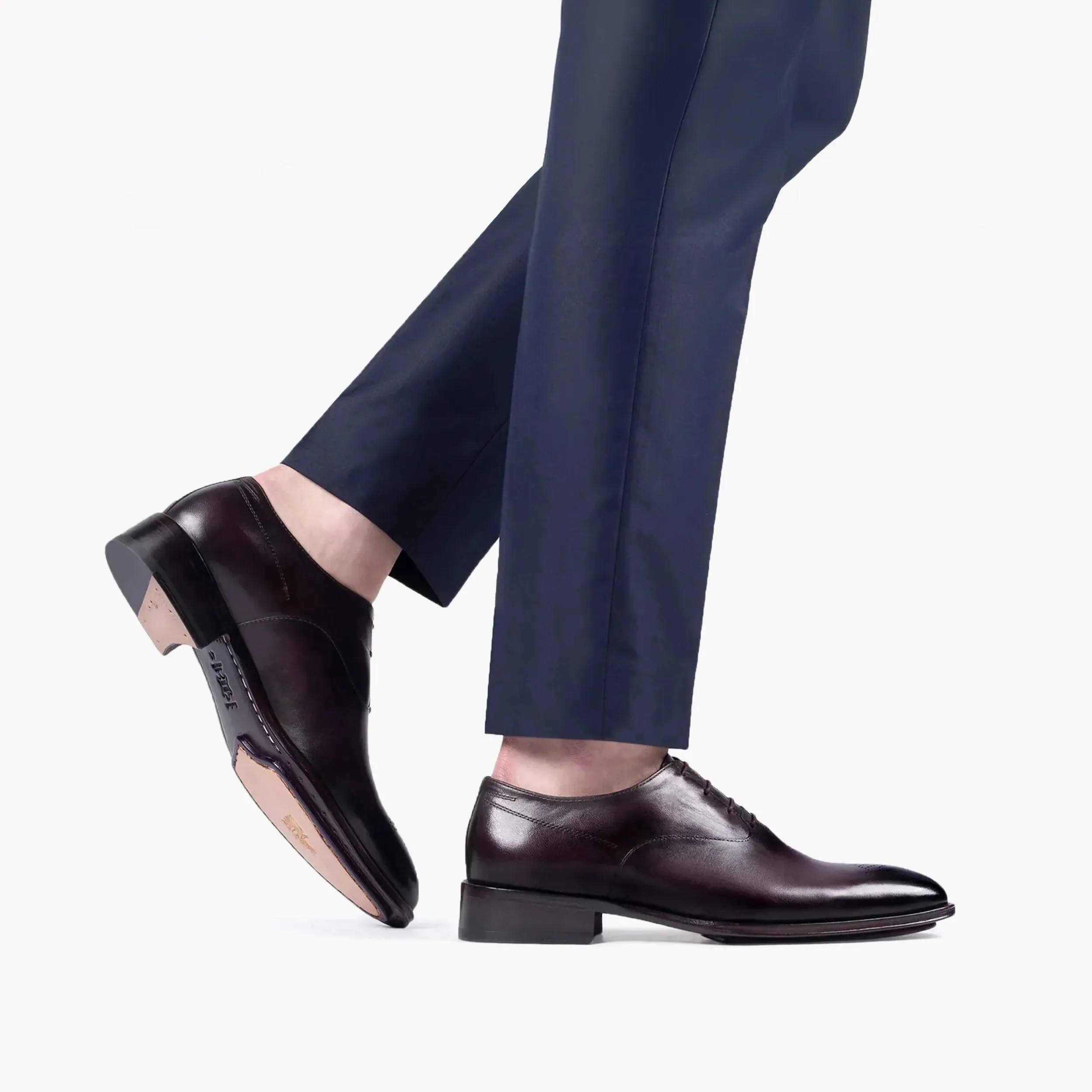 Men's Wine Leather Oxford Lace-up sold by Armos product image thumbnail 2