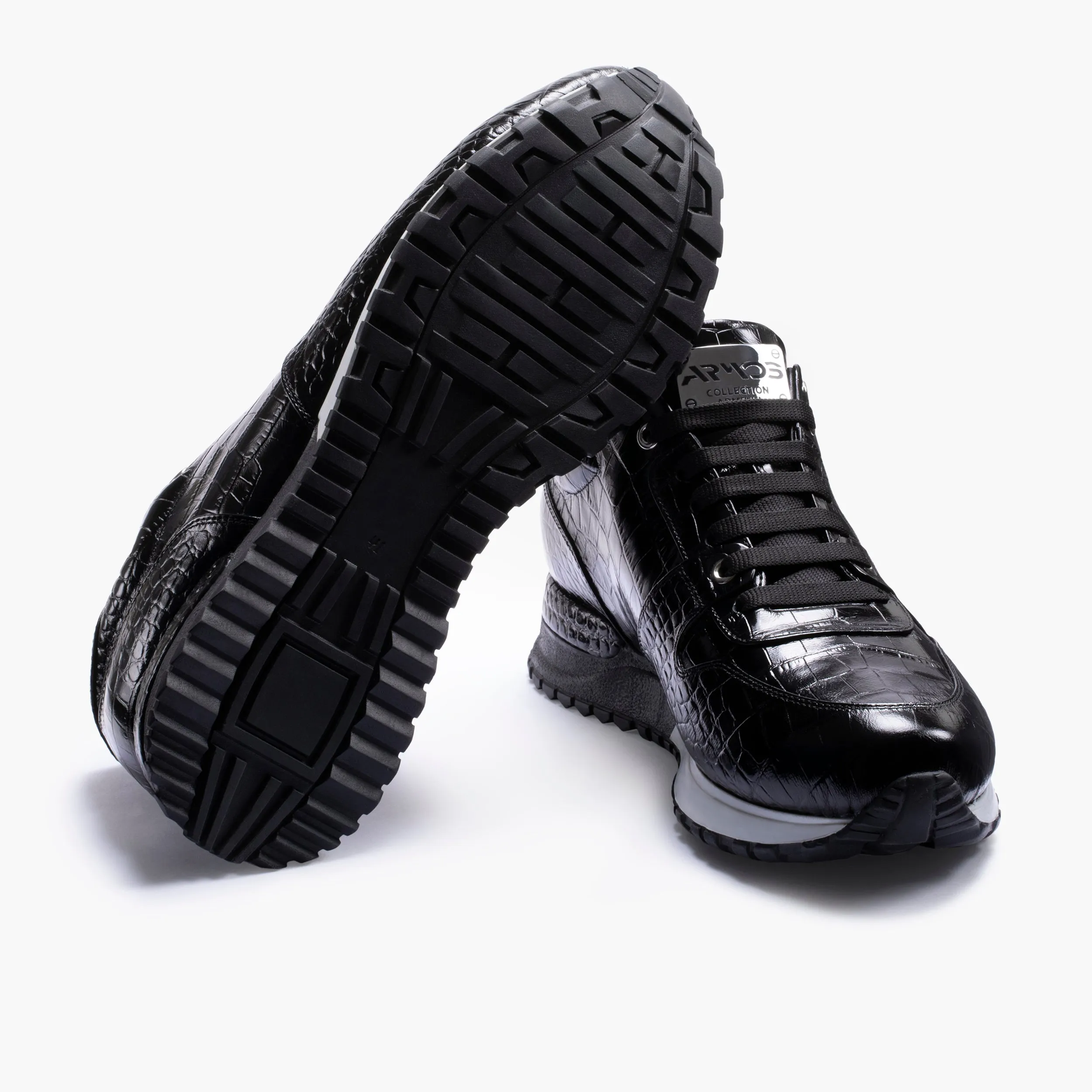 Men's Black Croc-Print Leather Sneaker sold by Armos product image thumbnail 4
