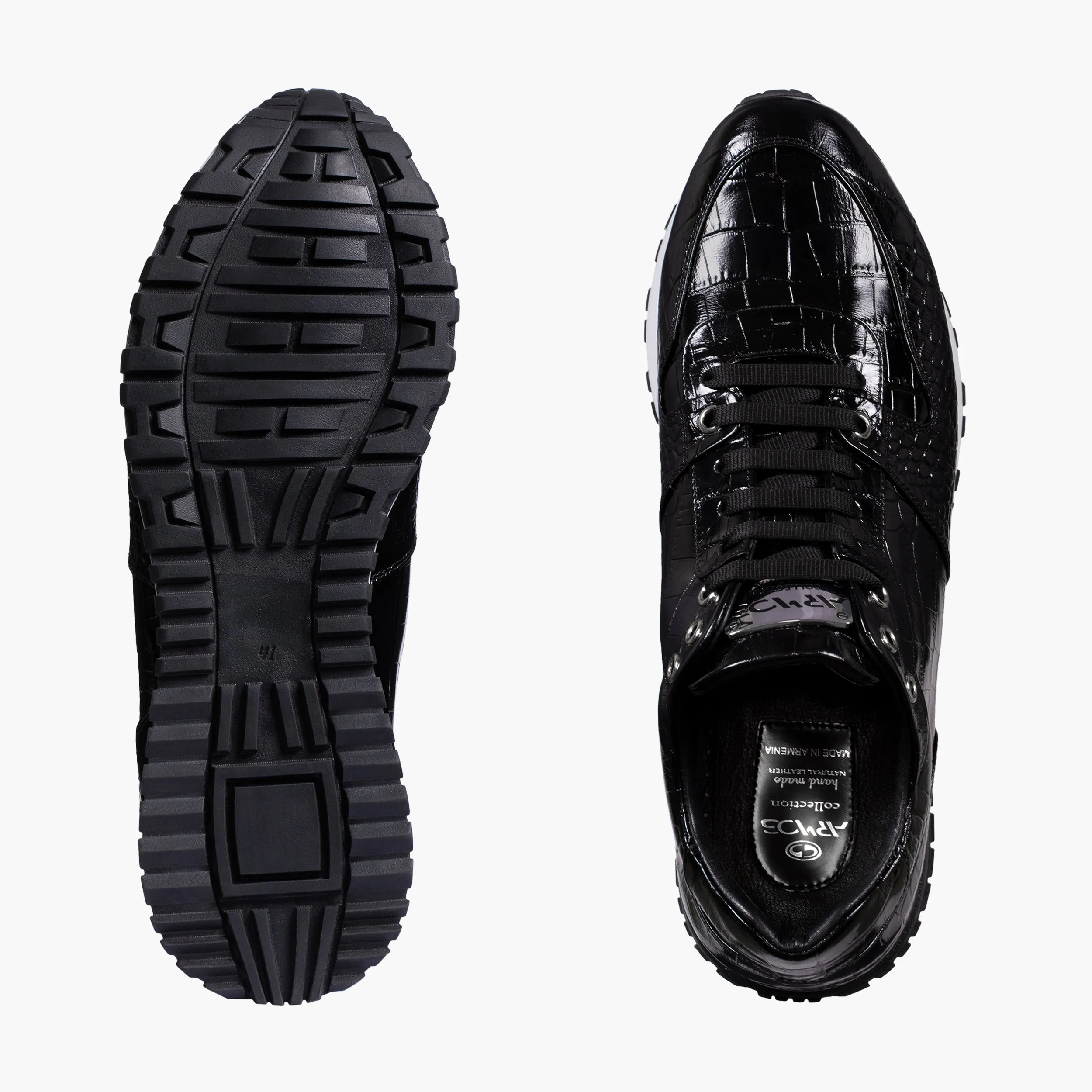 Men's Black Croc-Print Leather Sneaker sold by Armos product image thumbnail 5