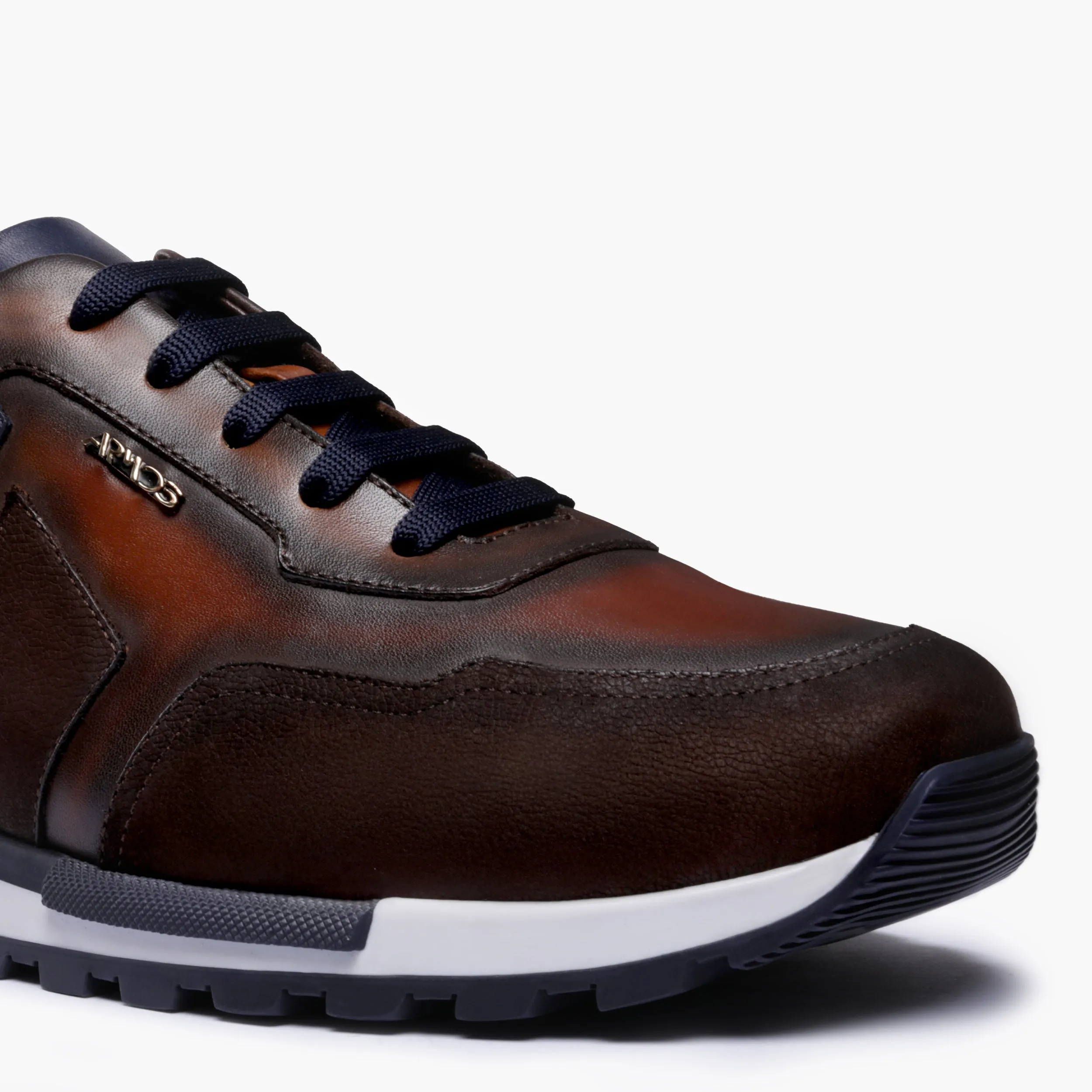 Men's Brown and Blue Leather Sneaker sold by Armos product image thumbnail 5
