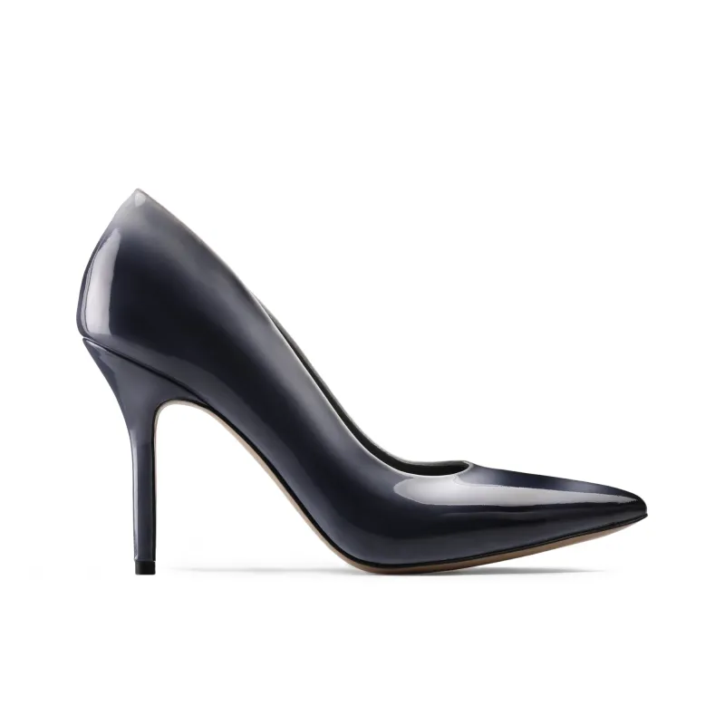 Women’s Steel Blue Patent Leather Pump sold by Armos