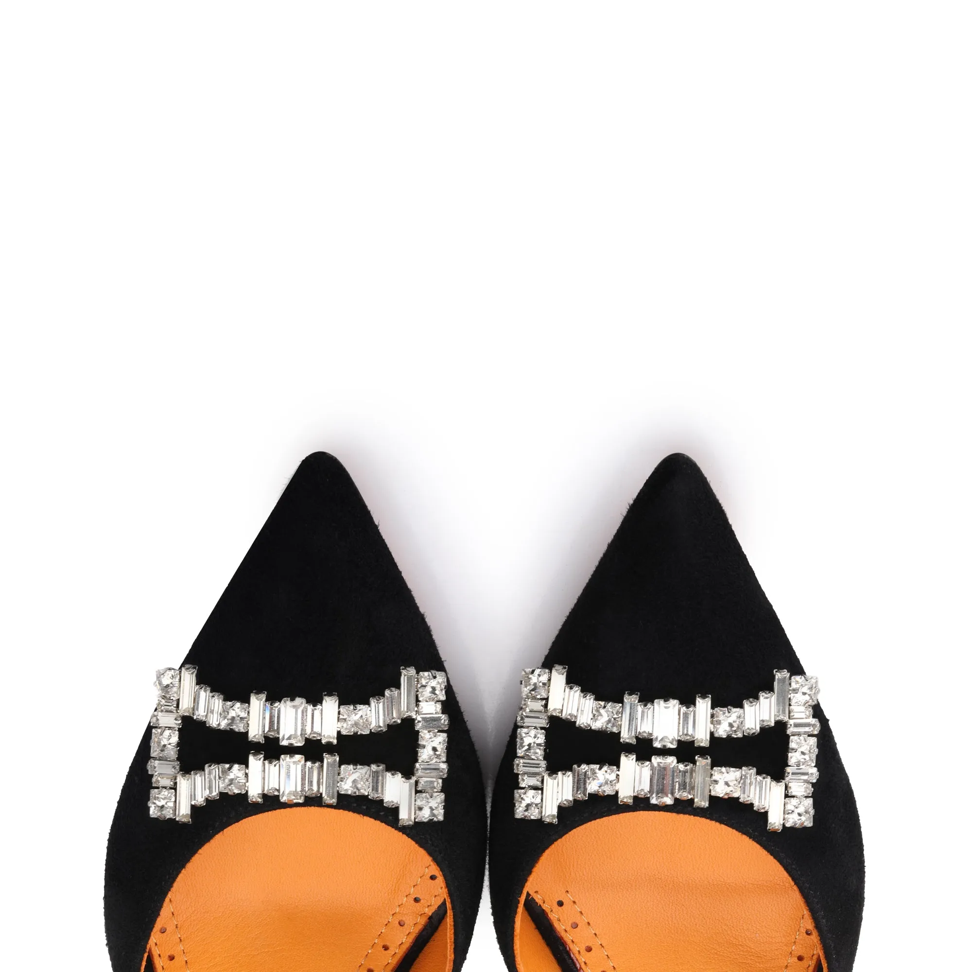 Women’s Black Suede Crystal Slingback Pump sold by Armos product image thumbnail 3