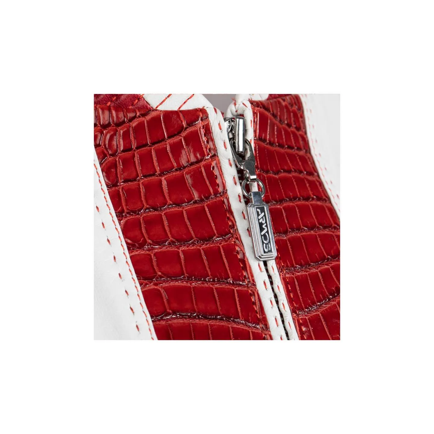 Two-tone crocodile leather jacket sold by Armos product image thumbnail 4