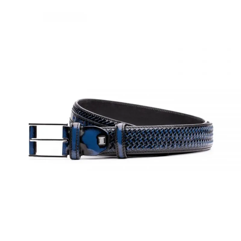 Semi-lacquered leather belt sold by Armos