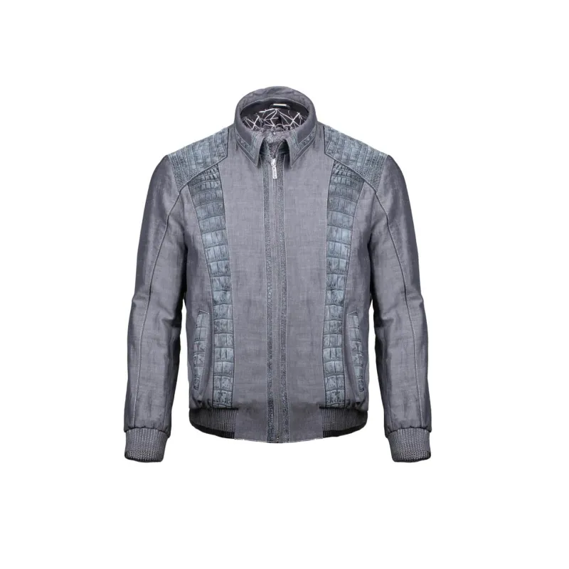 Crocodile leather and linen jacket sold by Armos