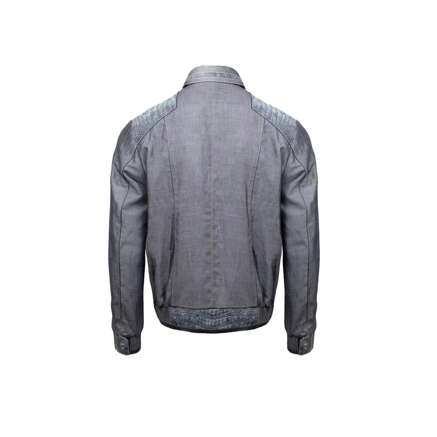 Crocodile leather and linen jacket sold by Armos product image thumbnail 2