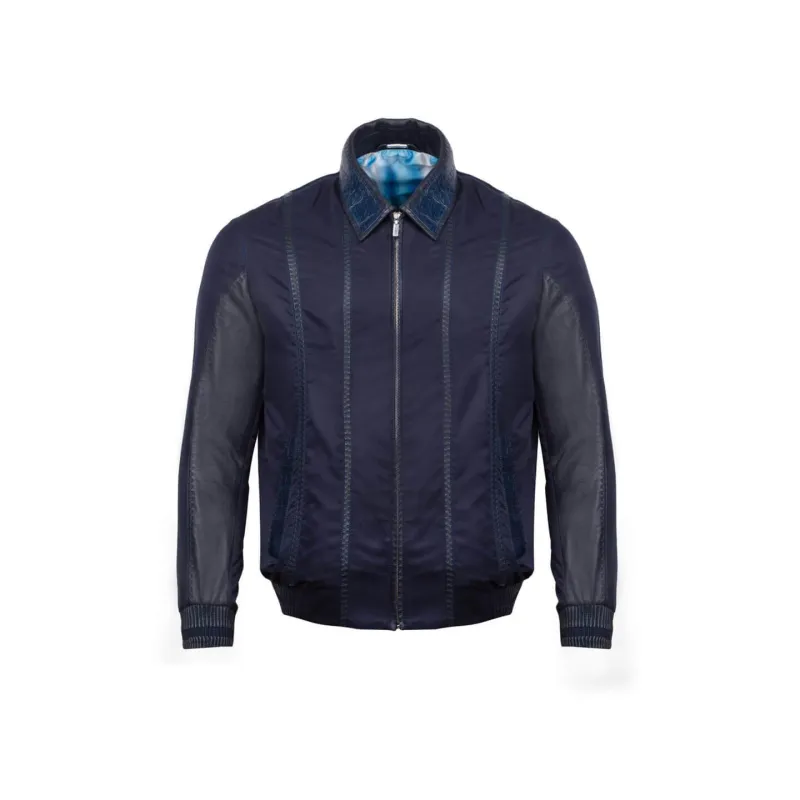 Dark blue exotic jacket sold by Armos