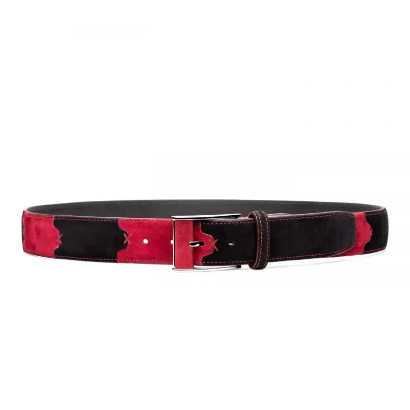 Red and black leather belt sold by Armos product image thumbnail 3