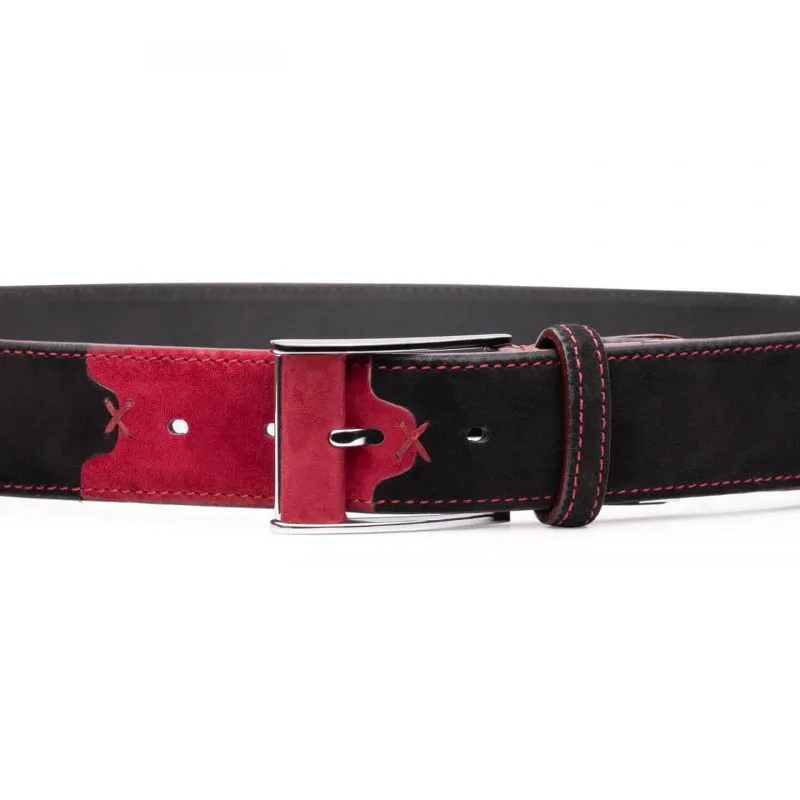 Red and black leather belt sold by Armos product image thumbnail 4