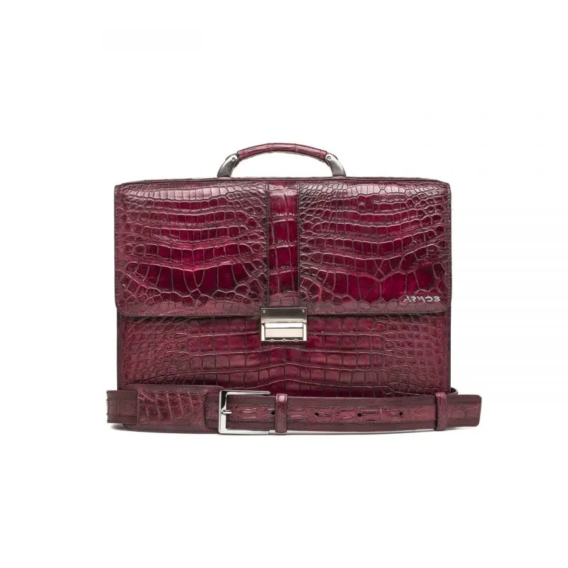 Crocodile leather briefcase sold by Armos