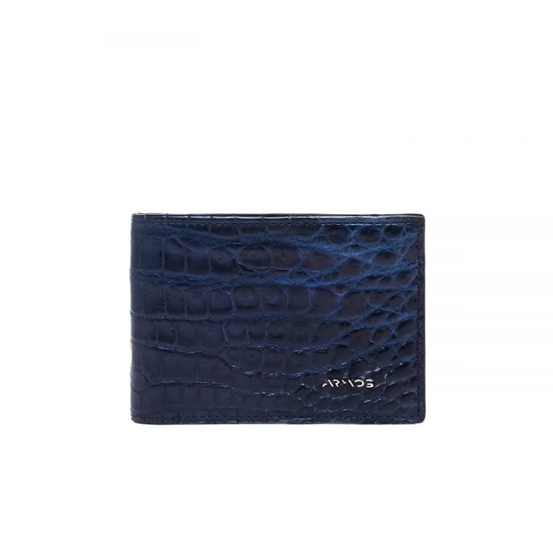 Blue crocodile leather wallet sold by Armos