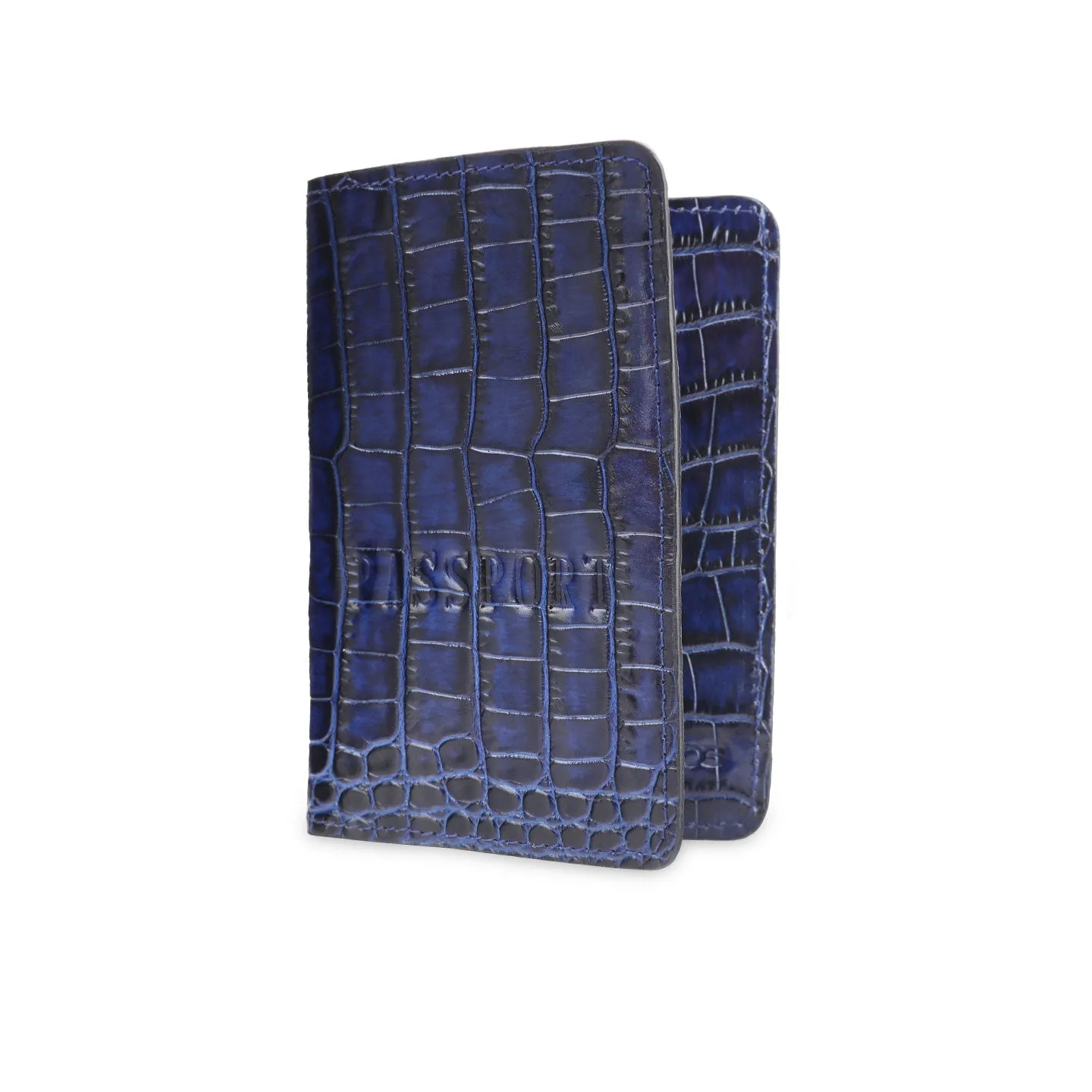 Blue leather passport case sold by Armos product image thumbnail 2