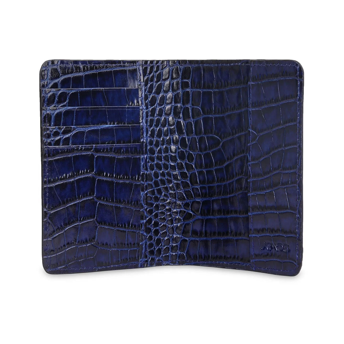 Blue leather passport case sold by Armos product image thumbnail 3