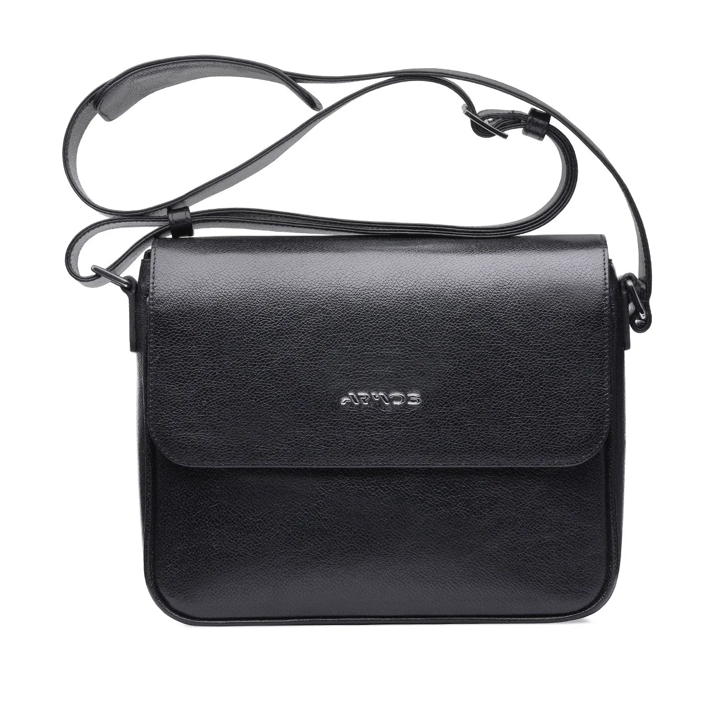 Black leather bag sold by Armos
