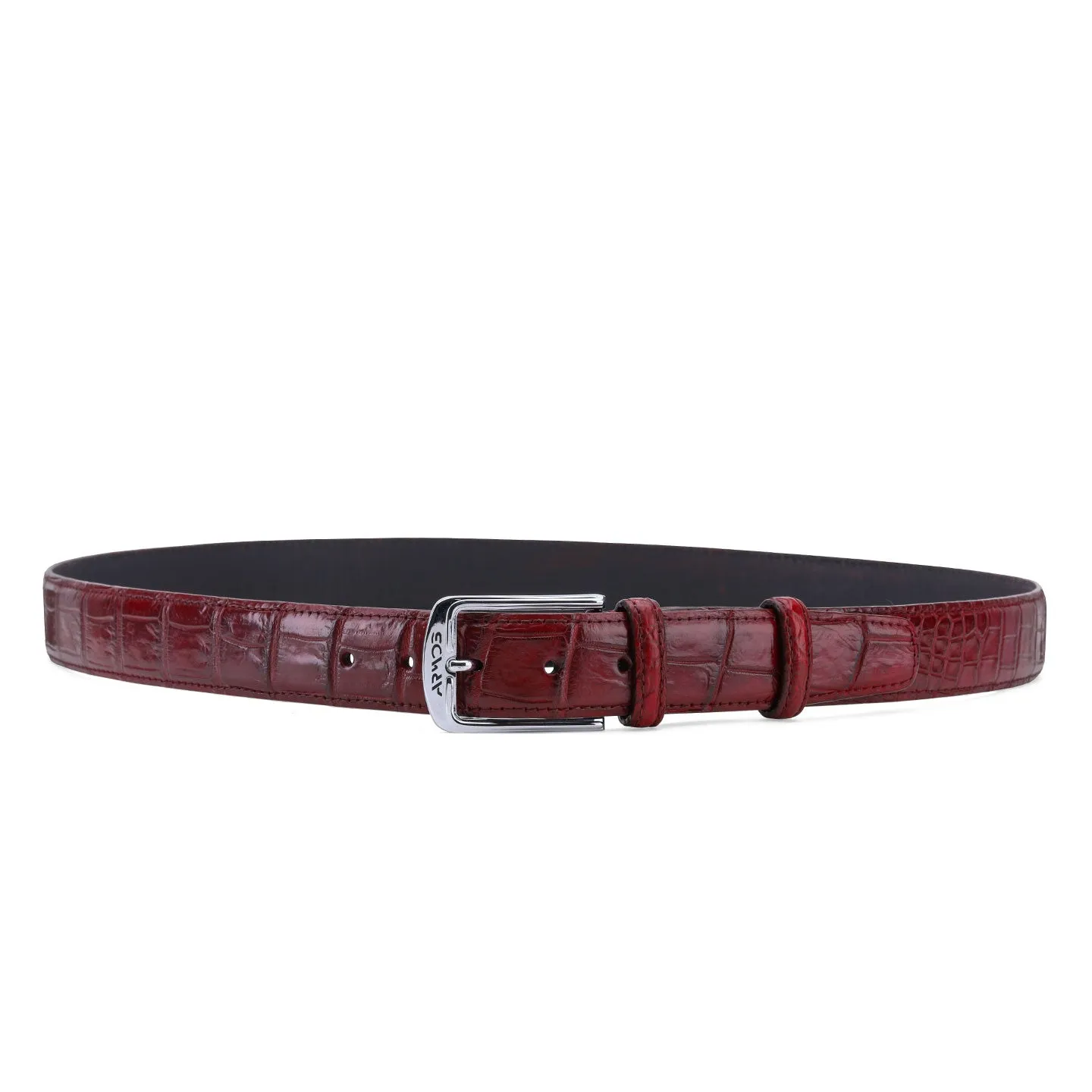 Burgundy leather belt sold by Armos product image thumbnail 2