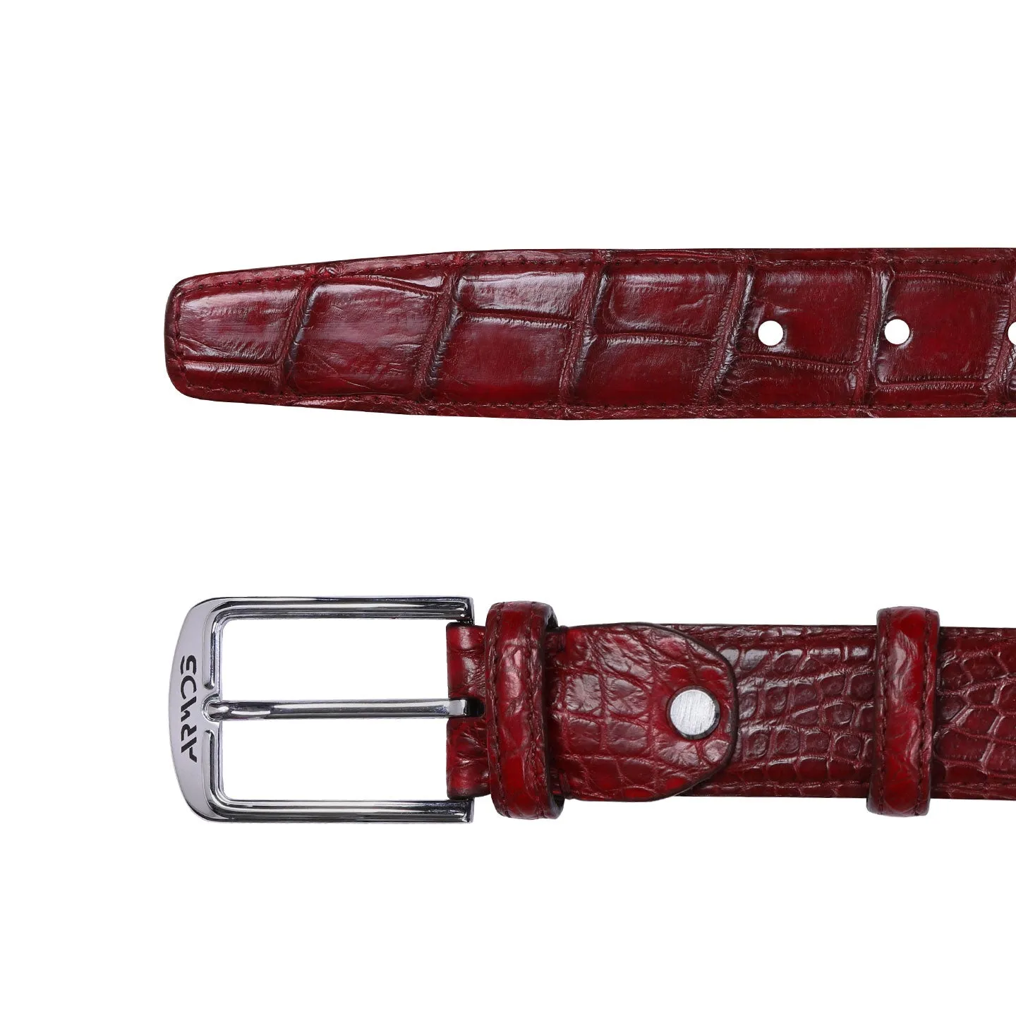 Burgundy leather belt sold by Armos product image thumbnail 3