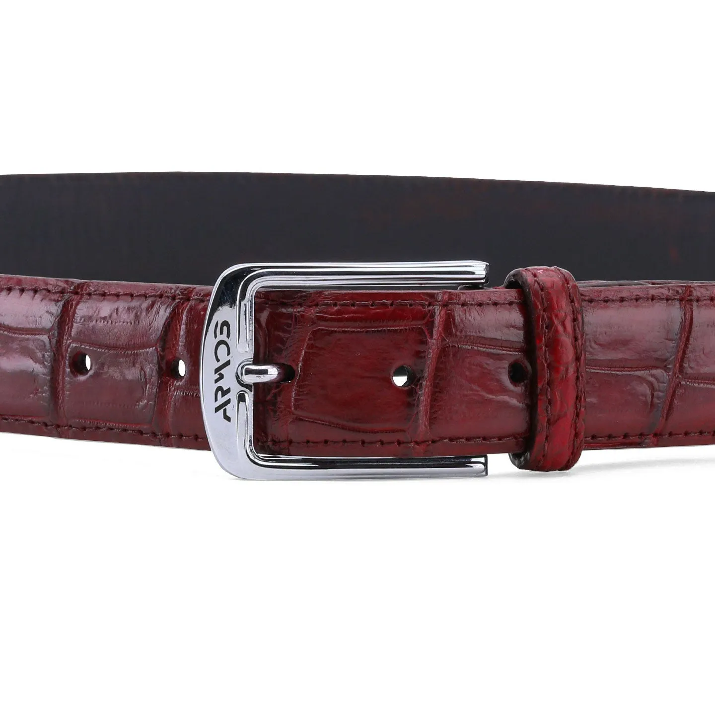 Burgundy leather belt sold by Armos product image thumbnail 4