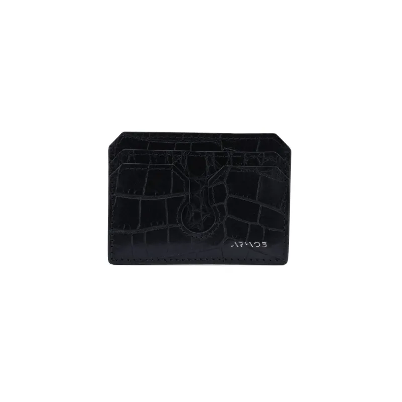 Black crocodile print cardholder sold by Armos