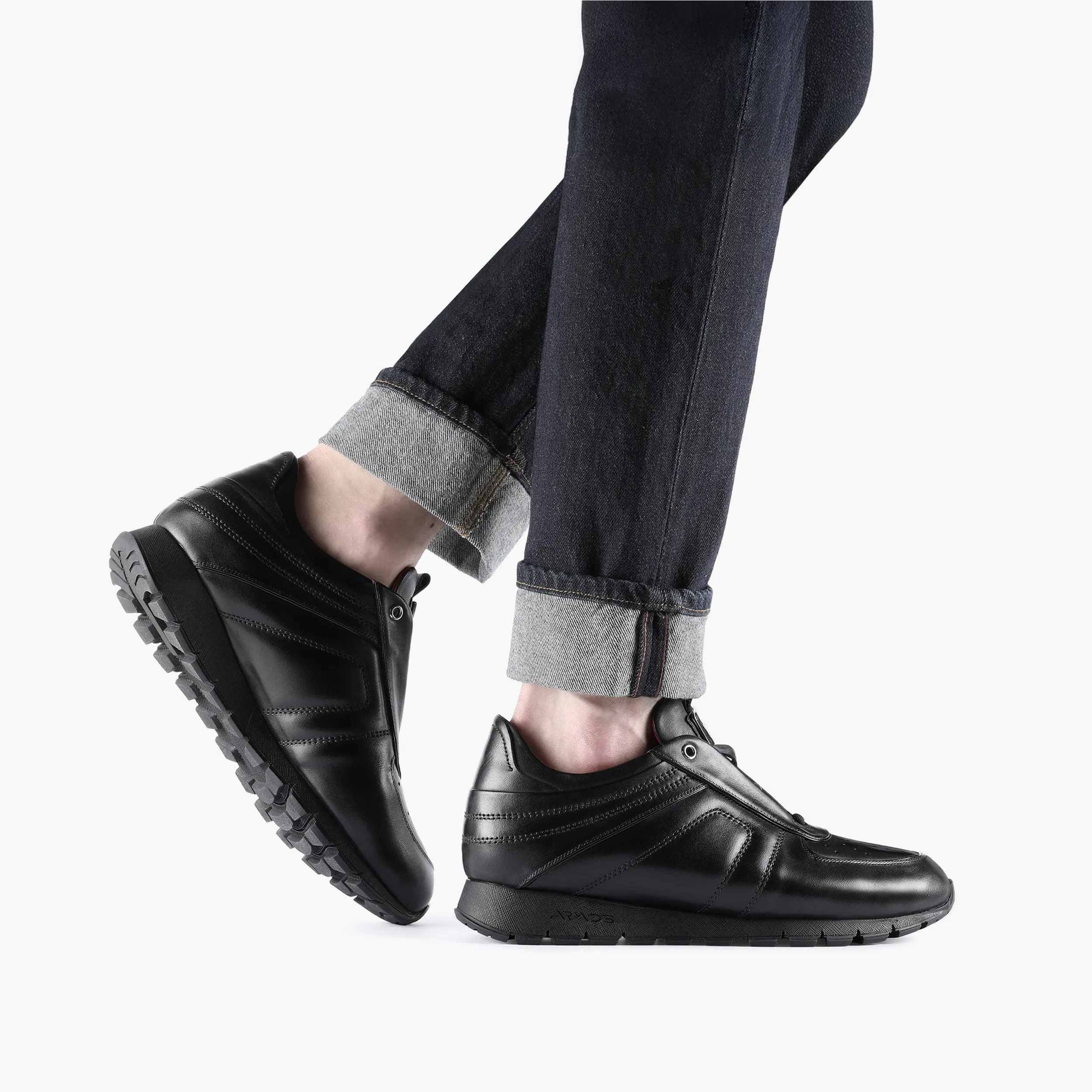 Men's Black Leather Perforated Sneaker sold by Armos product image thumbnail 2