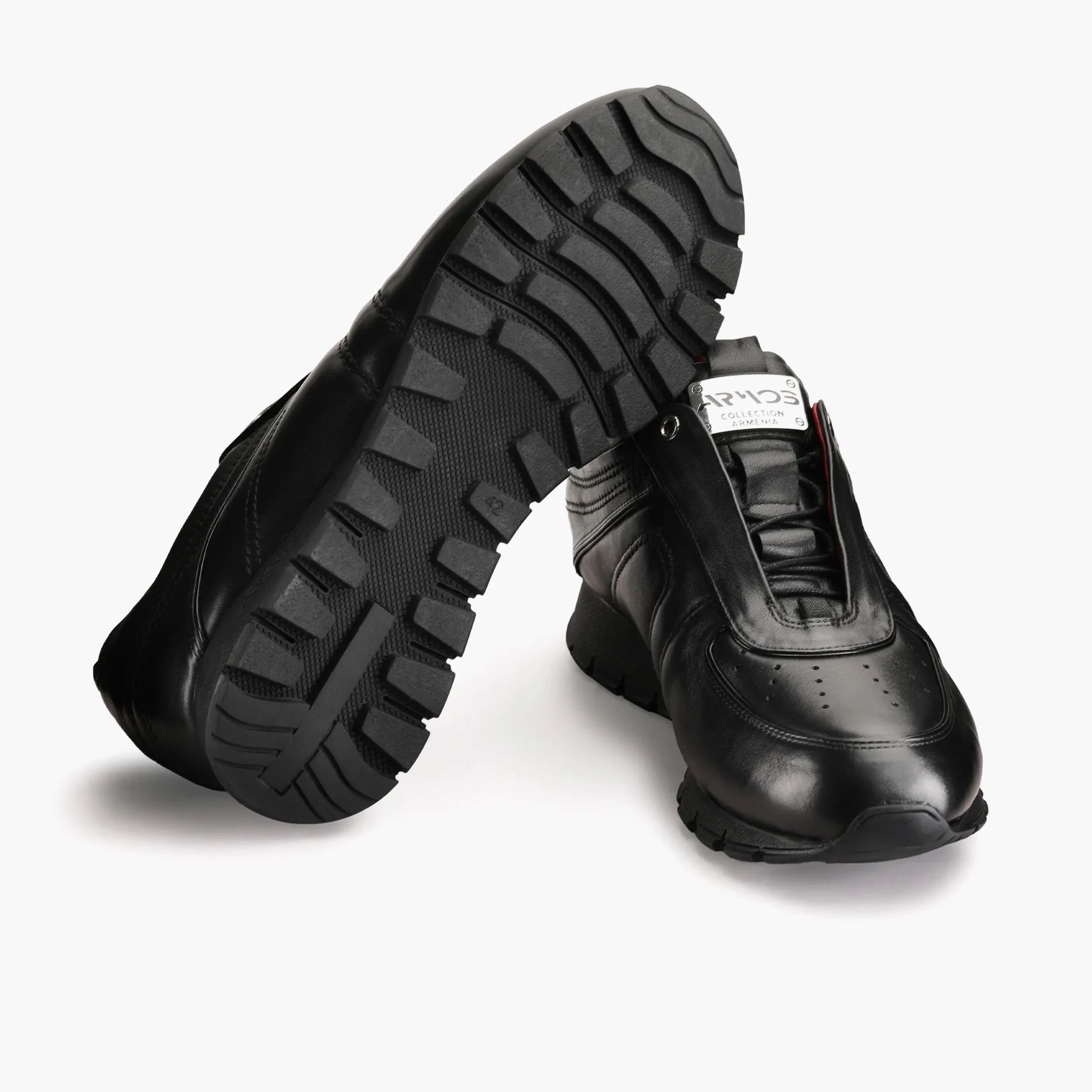 Men's Black Leather Perforated Sneaker sold by Armos product image thumbnail 4