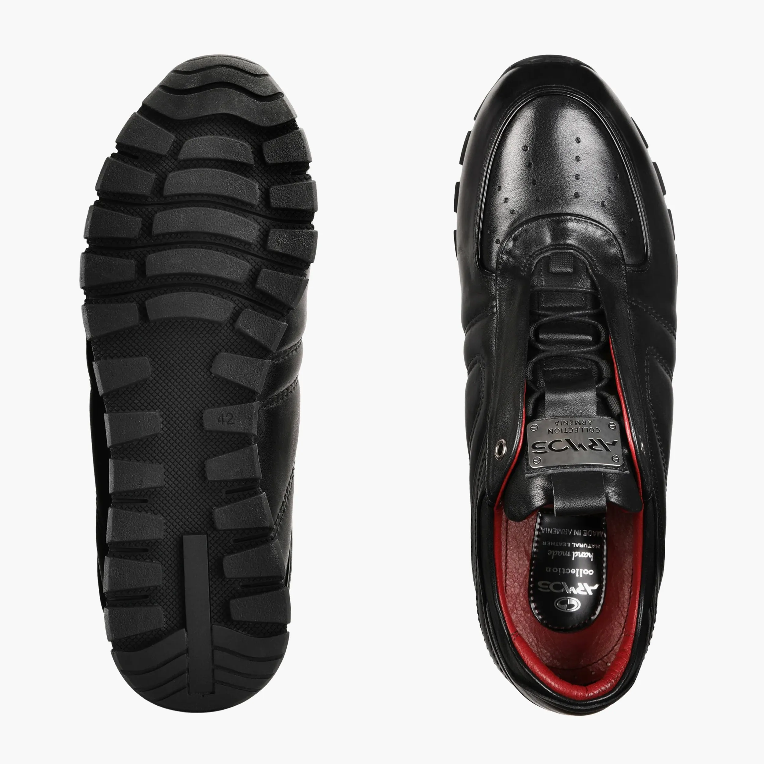 Men's Black Leather Perforated Sneaker sold by Armos product image thumbnail 5