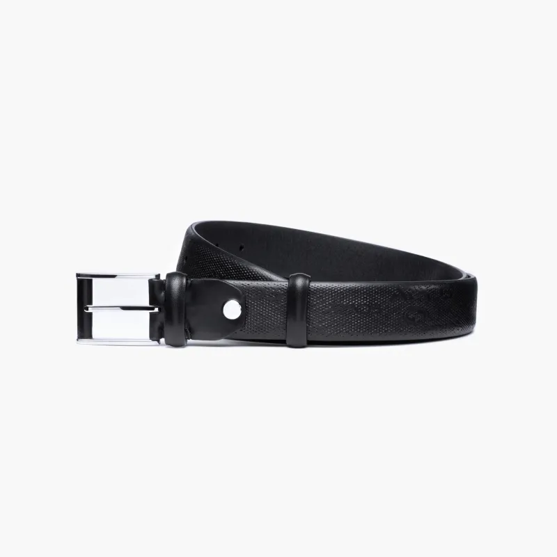 Black leather belt with perforation sold by Armos