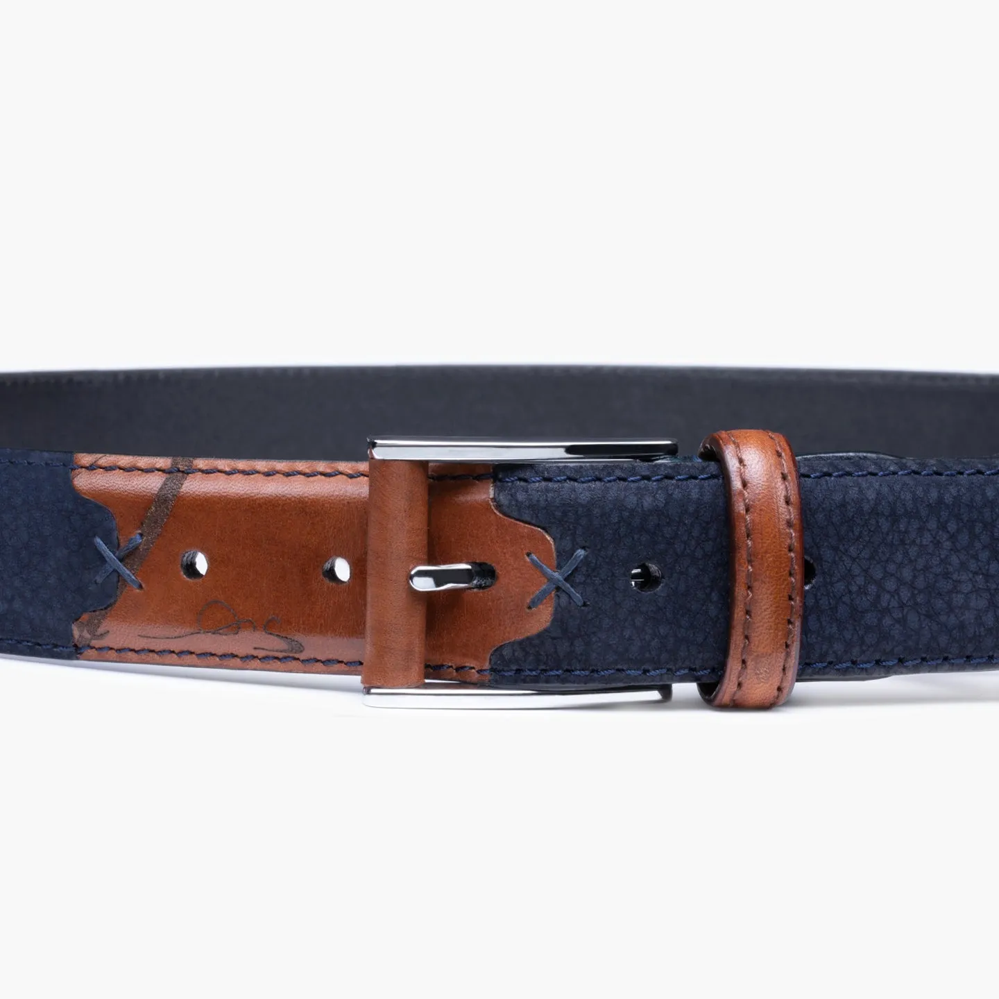 Leather and nubuck belt sold by Armos product image thumbnail 4