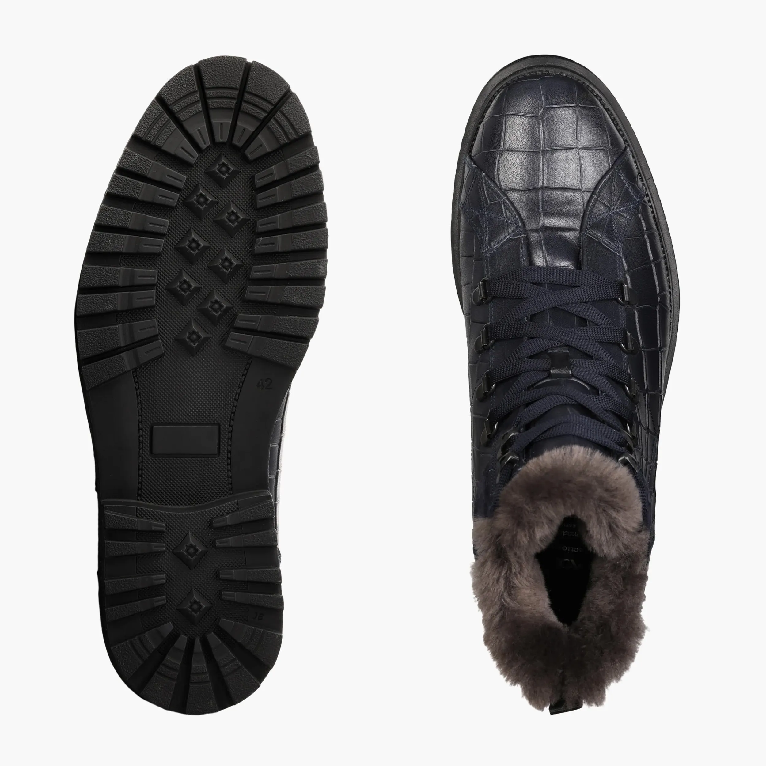 Men's Blue Croc-Print Boot with Fur Lining sold by Armos product image thumbnail 4