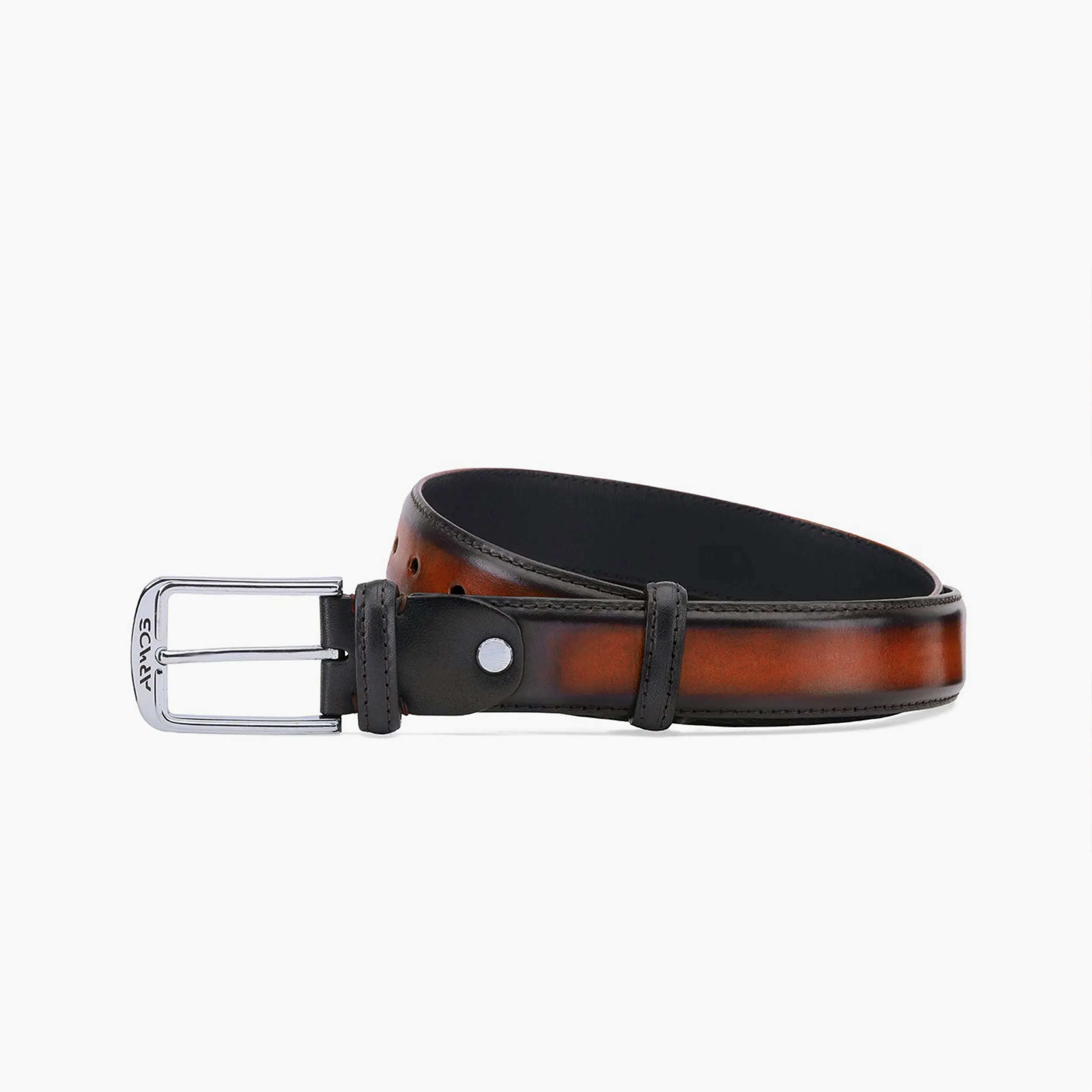 Cognac patina Leather Belt sold by Armos