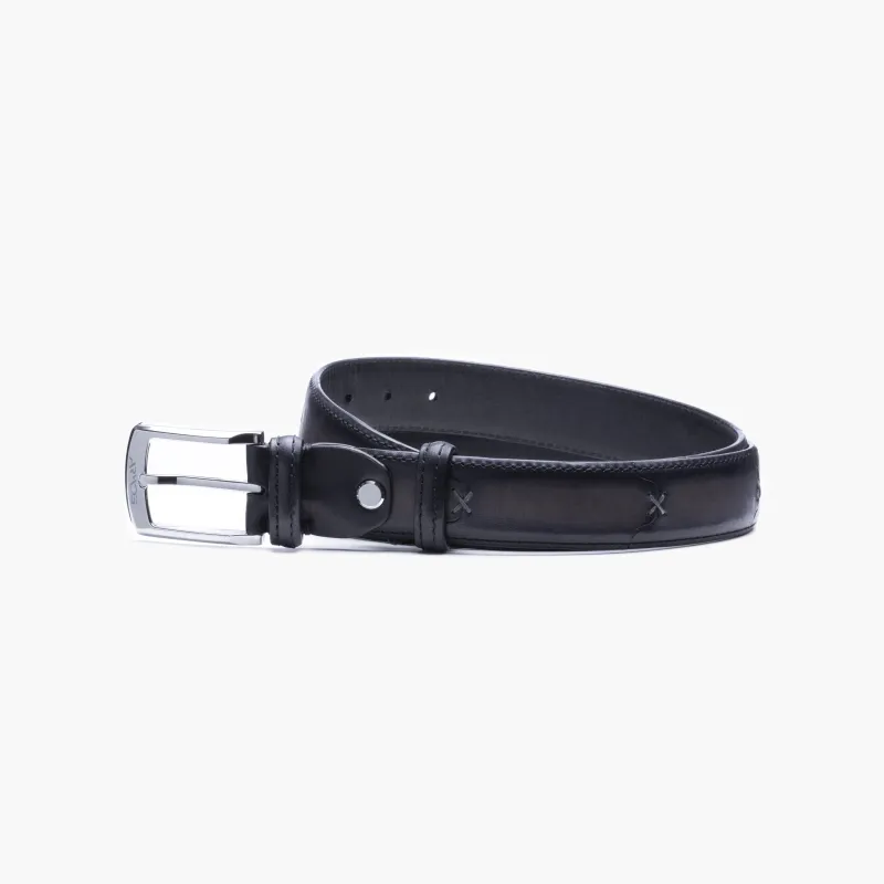 Gray leather belt sold by Armos