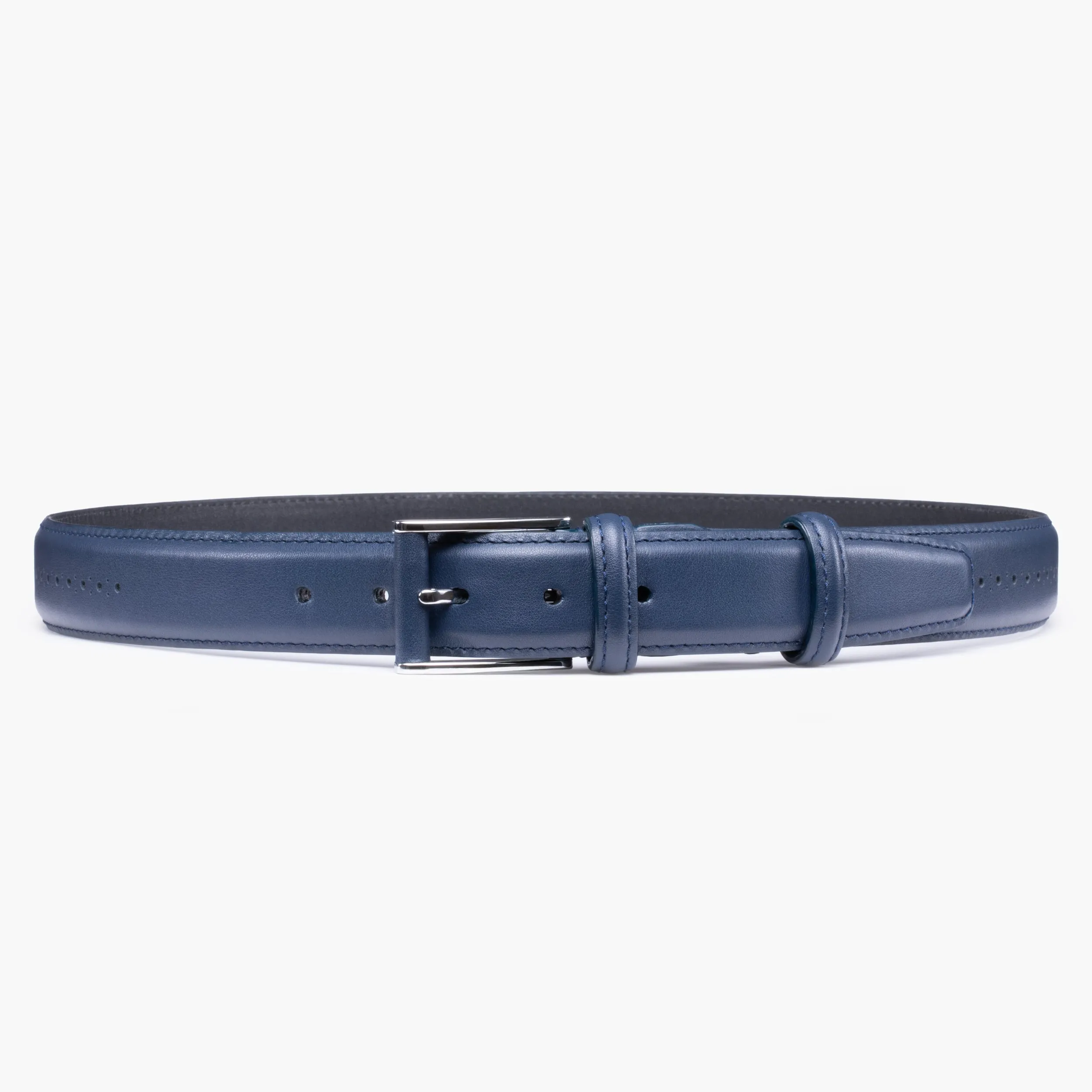 Smooth deep navy leather belt sold by Armos product image thumbnail 3