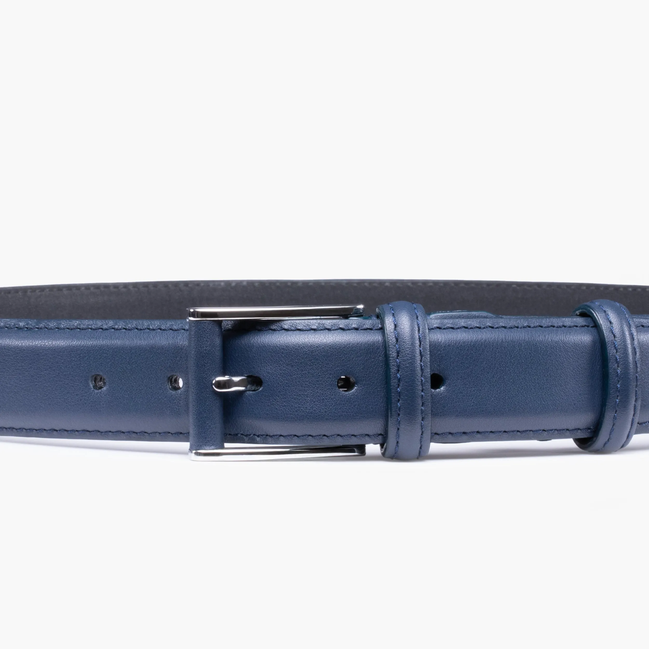 Smooth deep navy leather belt sold by Armos product image thumbnail 4