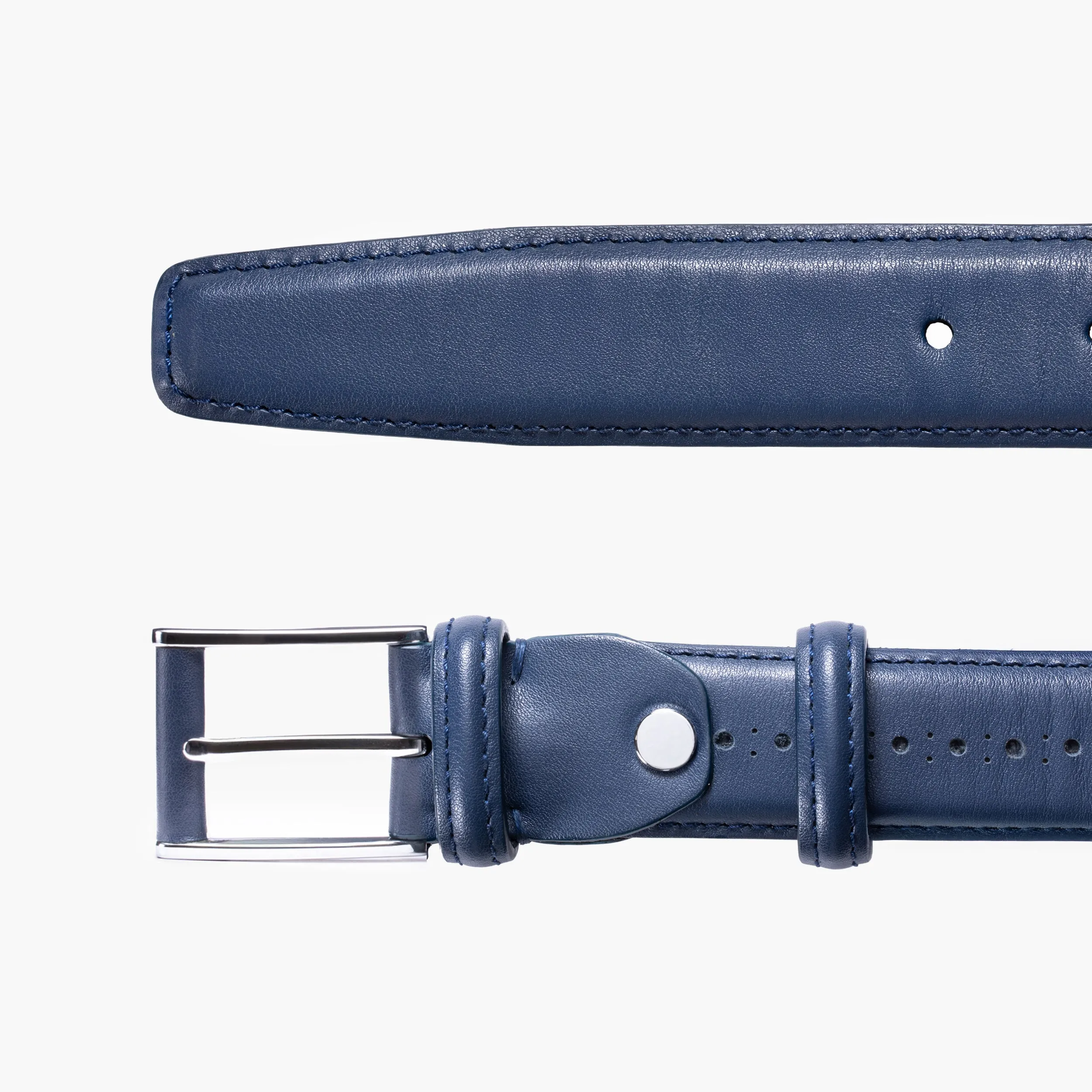 Smooth deep navy leather belt sold by Armos product image thumbnail 2