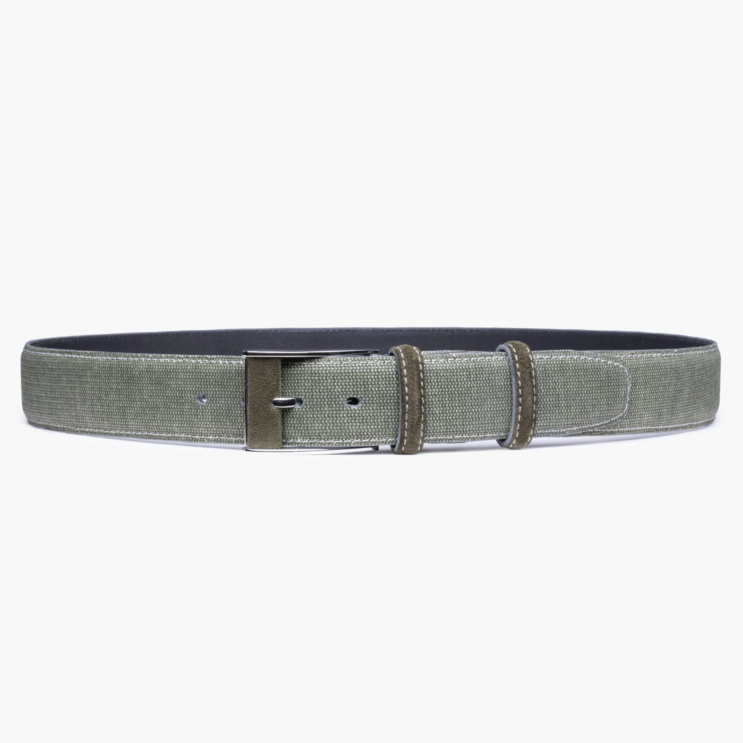 Textured olive canvas & suede belt sold by Armos product image thumbnail 3