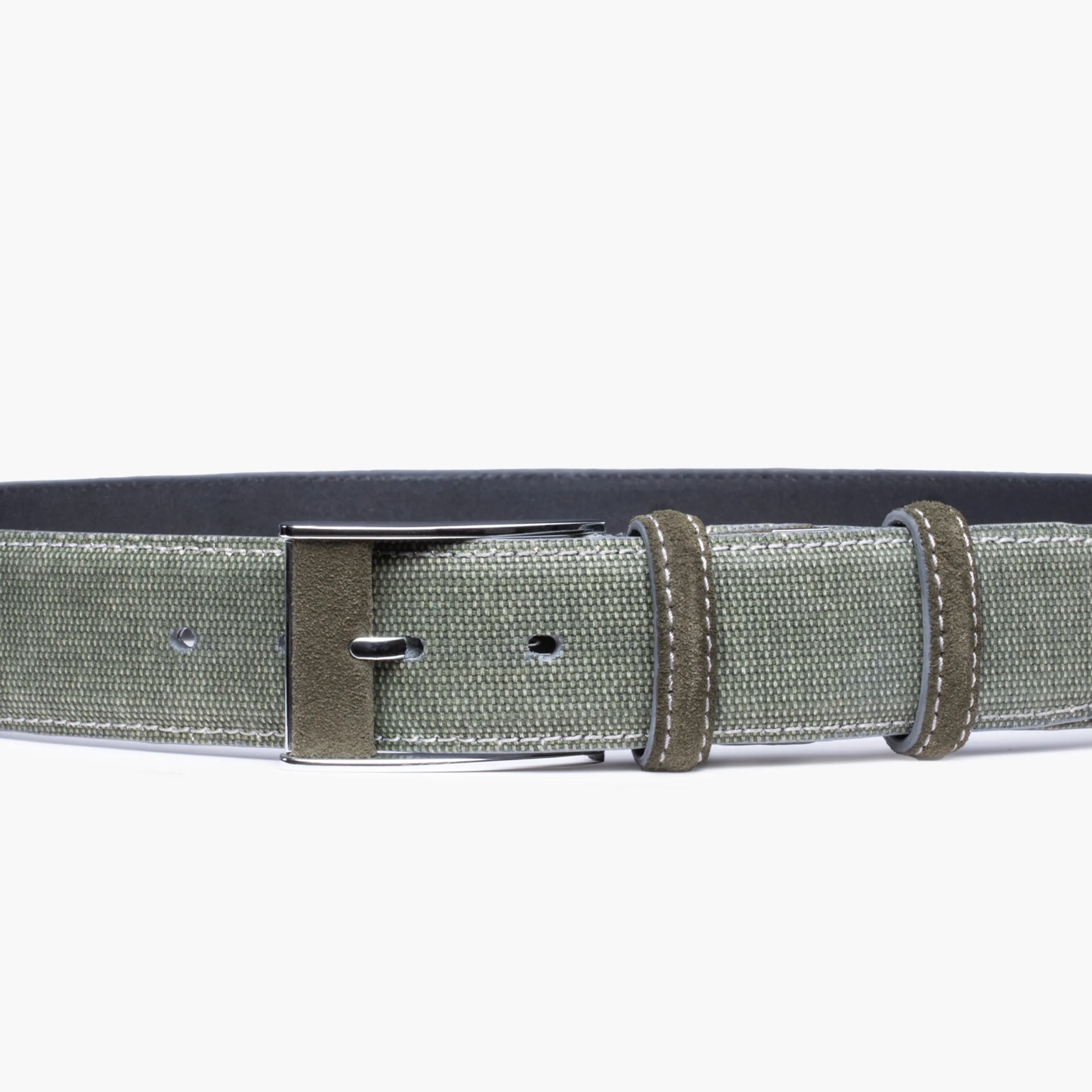 Textured olive canvas & suede belt sold by Armos product image thumbnail 4