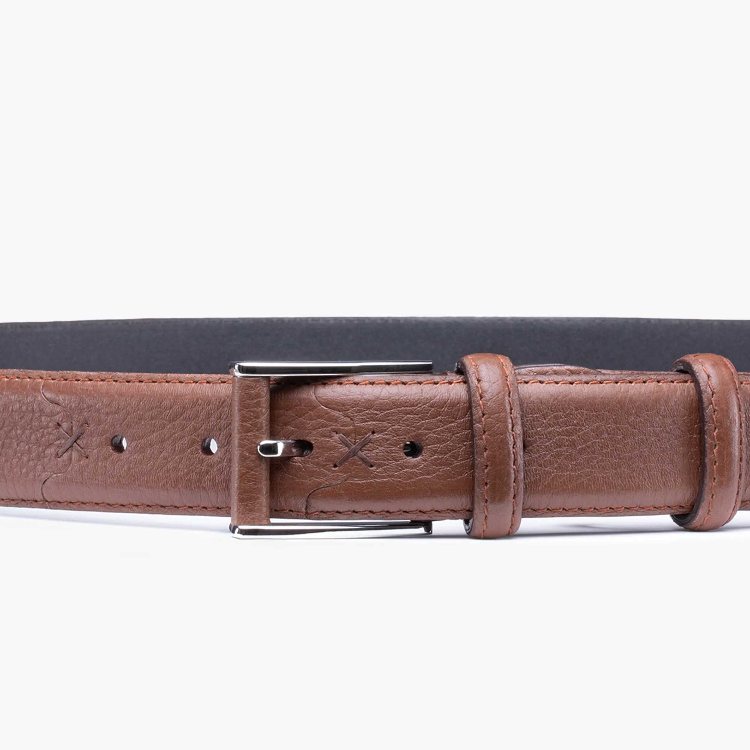 Grained Chestnut Leather Belt sold by Armos product image thumbnail 4